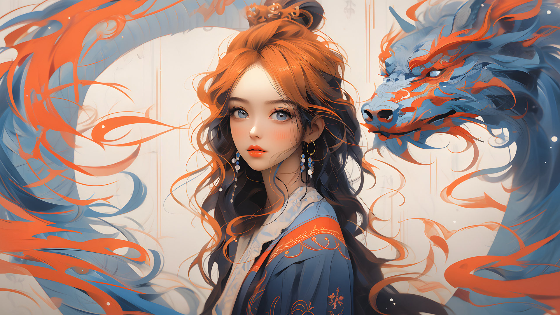 女人 长发 艺术 AI艺术 耳环 简单背景 极简主义 电脑 壁纸 3840×2160