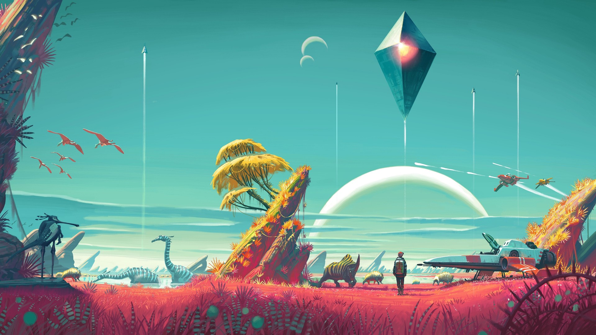 无人深空 星球 游戏CG 游戏 蓝色 宇宙 电脑 壁纸 4950×2804
