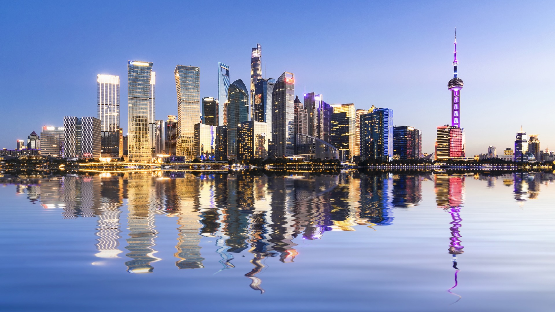 中国 城市灯光 上海 东方明珠电视塔 电脑 壁纸 3840×2400