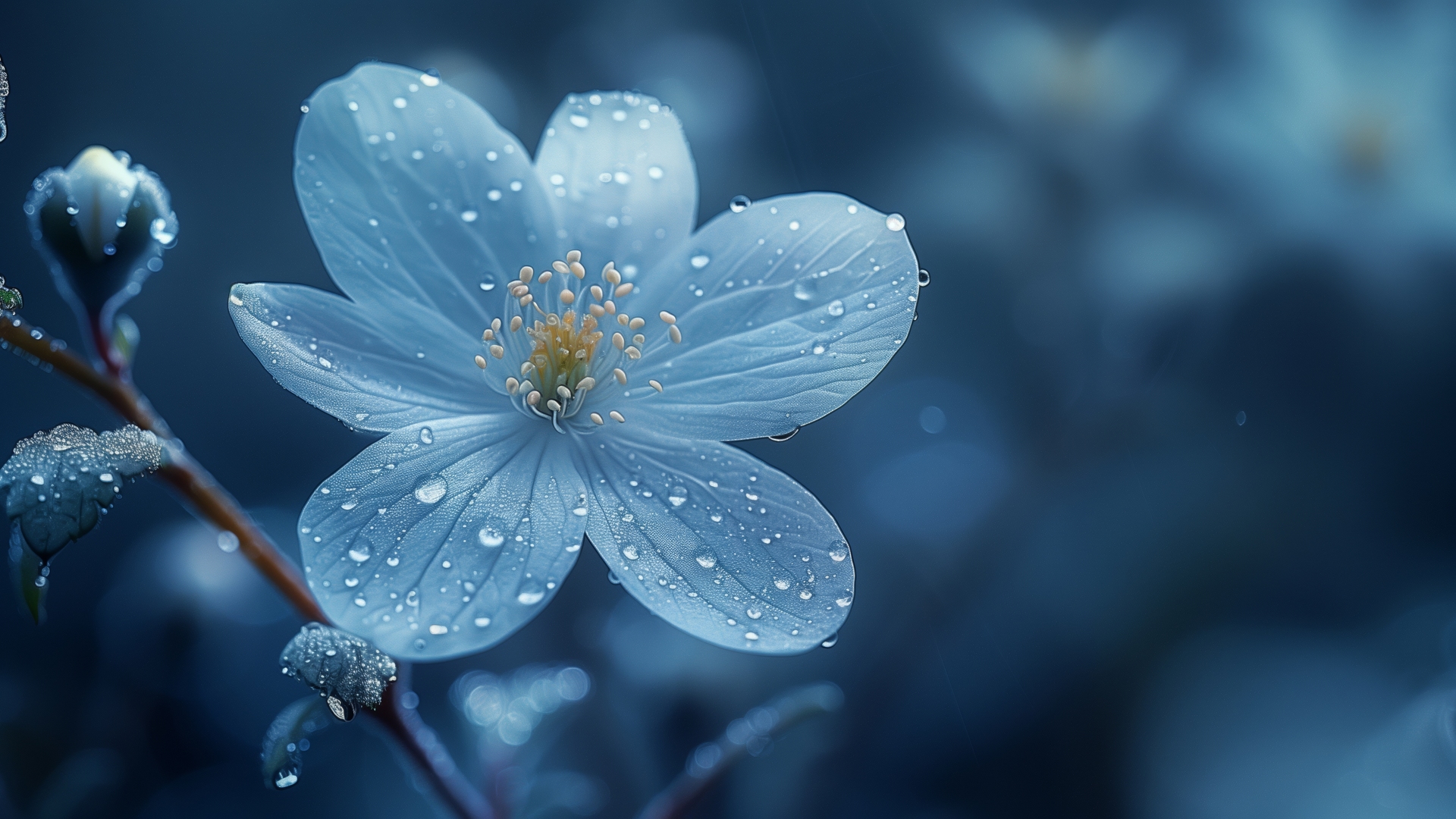 绝美蓝色 鲜花 景深 电脑 壁纸 5824×3264