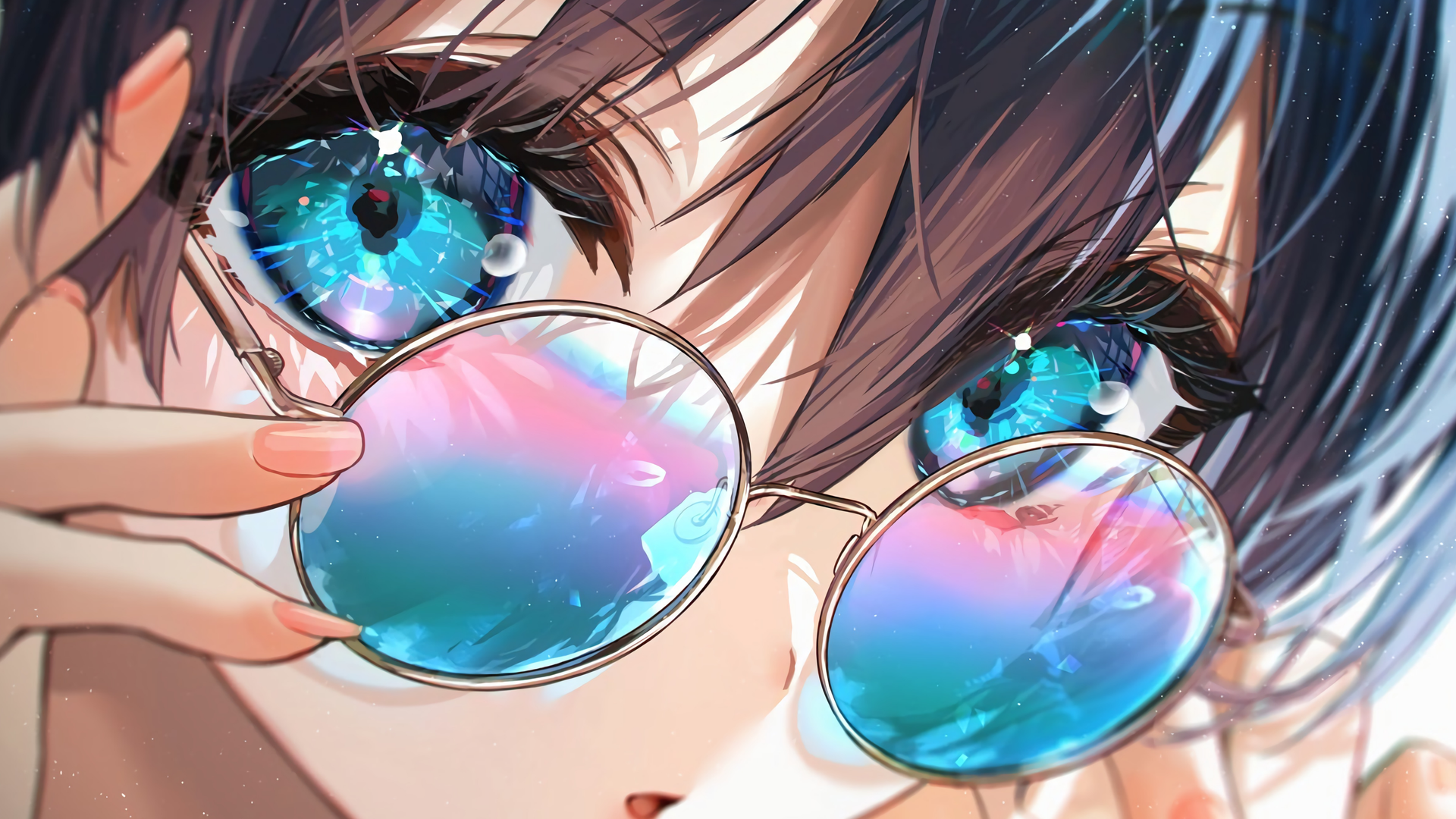 经典眼睛 动漫女孩 眼镜 电脑 手机壁纸 4800×2400