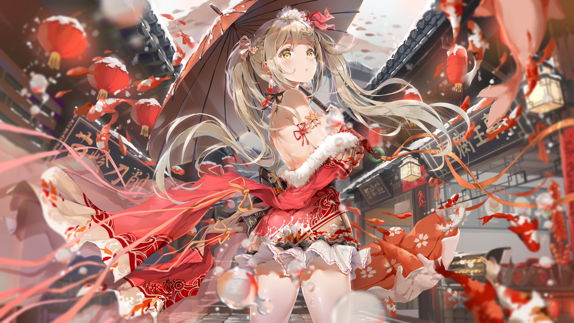 菩提武圣花 金发 长发 菩提 动漫 动漫女孩 服装 电脑 壁纸 5760×3240