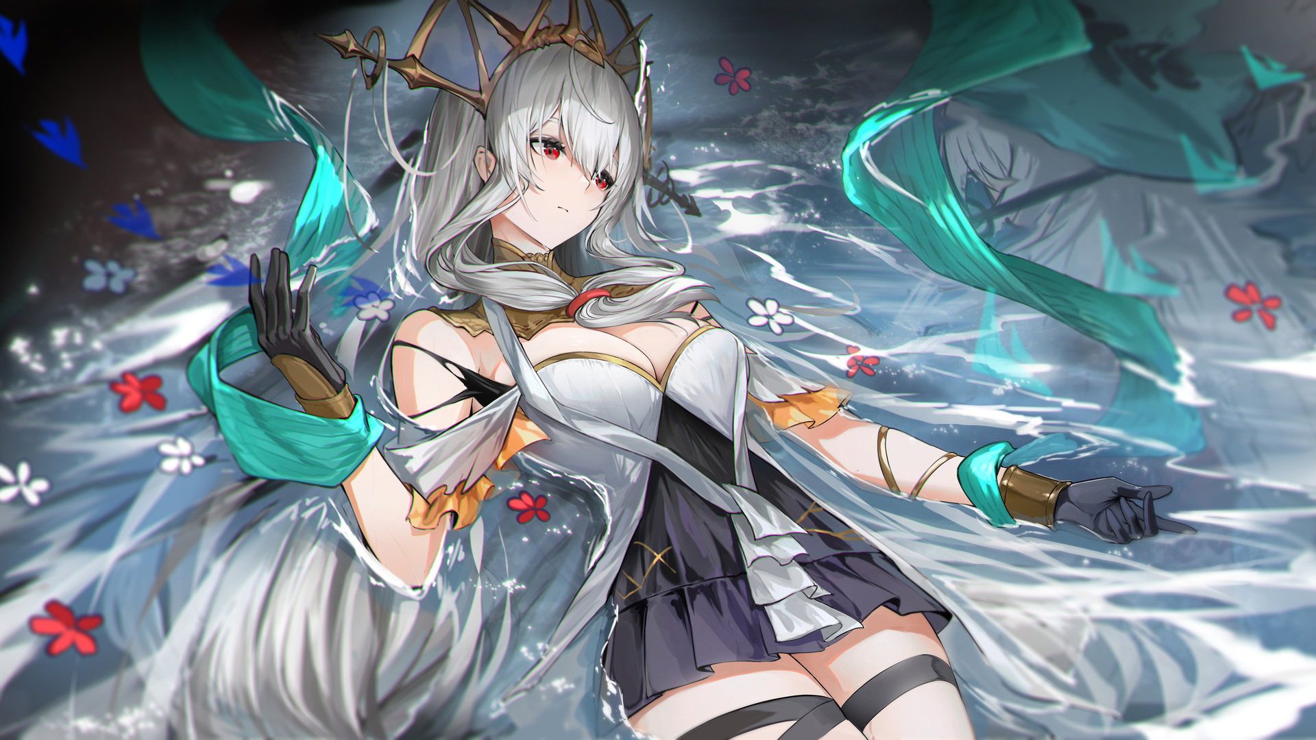热门动漫 动漫女孩 银发 水 斯卡迪 高清壁纸 3840×2160