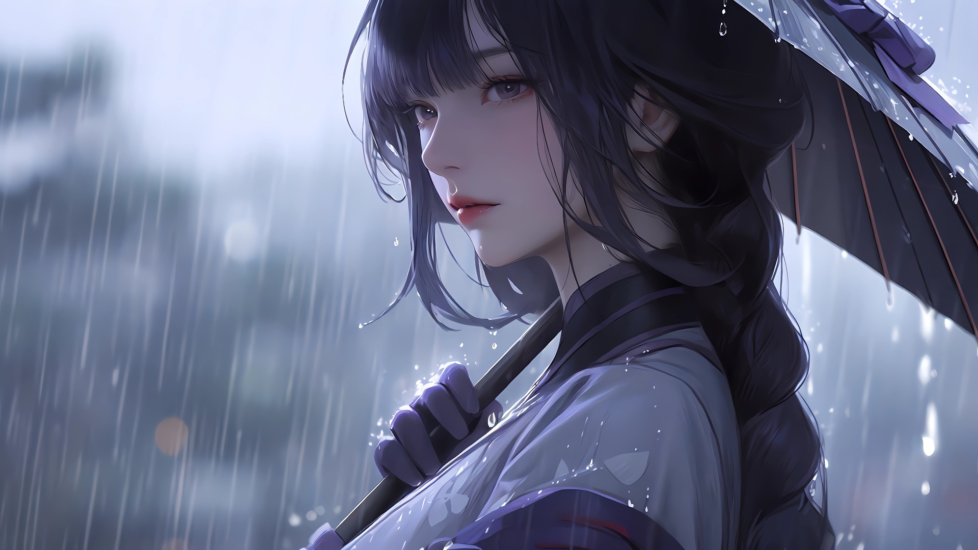 热门辫子 长发 动漫 动漫女孩 艺术 原神 雷电将军 高清壁纸 3840×2160