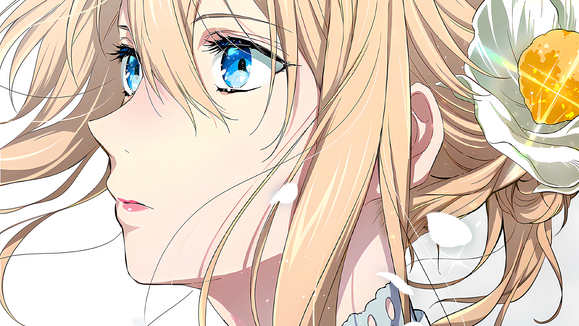热门动漫女孩 紫罗兰 人物 花朵 极简主义 简单背景 手机壁纸 3840×2160