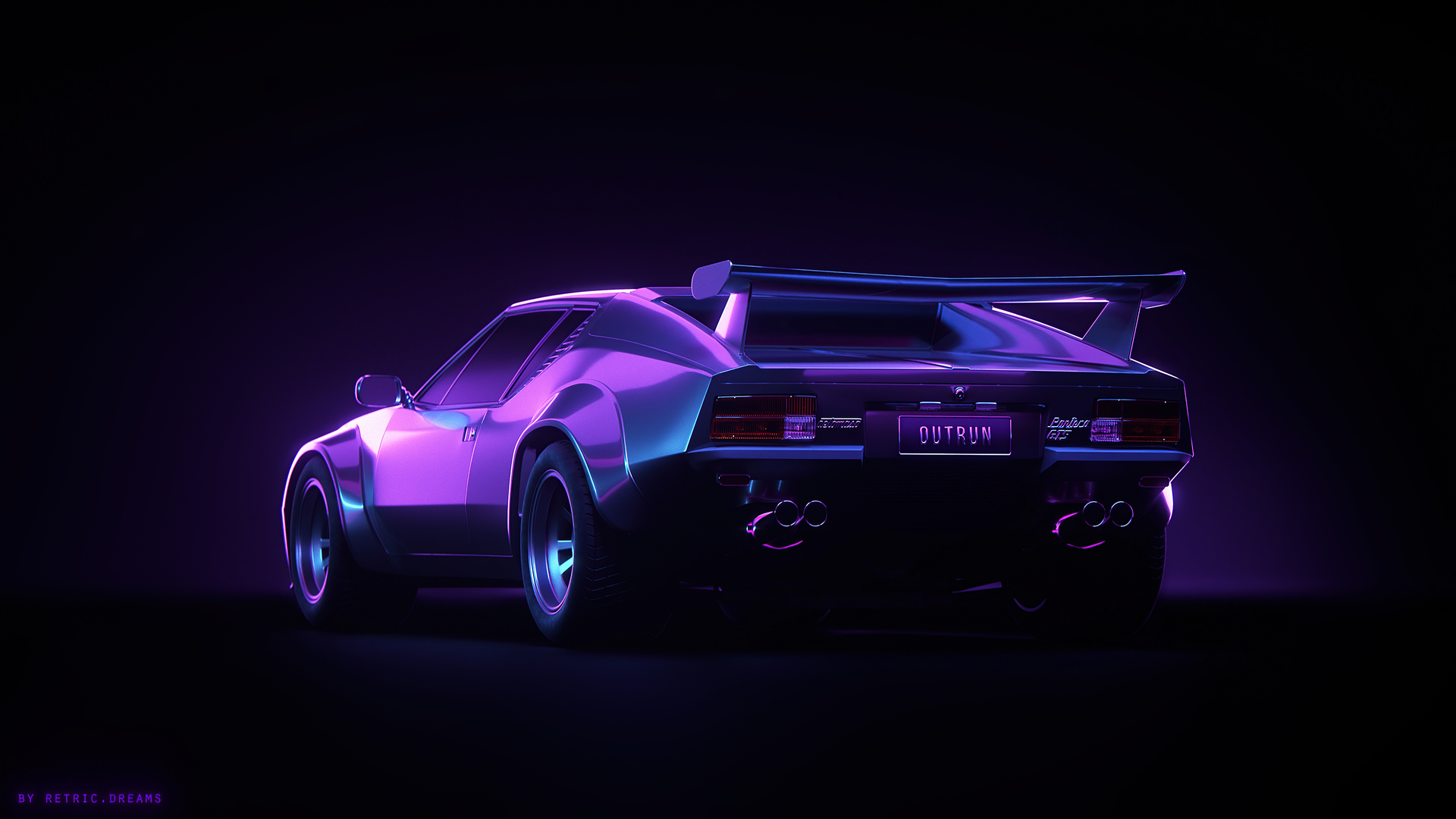 高清AI艺术 插图 紫色 汽车 炫酷超跑原型 桌面壁纸 3840×2160