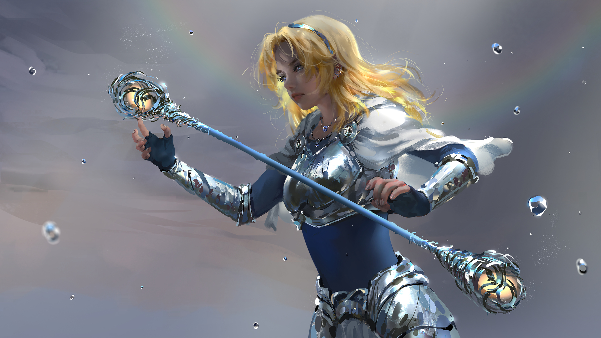 超清女人 奇幻女孩 英雄联盟 插图 AI艺术 扇形艺术 绘画 奇幻艺术 桌面壁纸 7000×4312