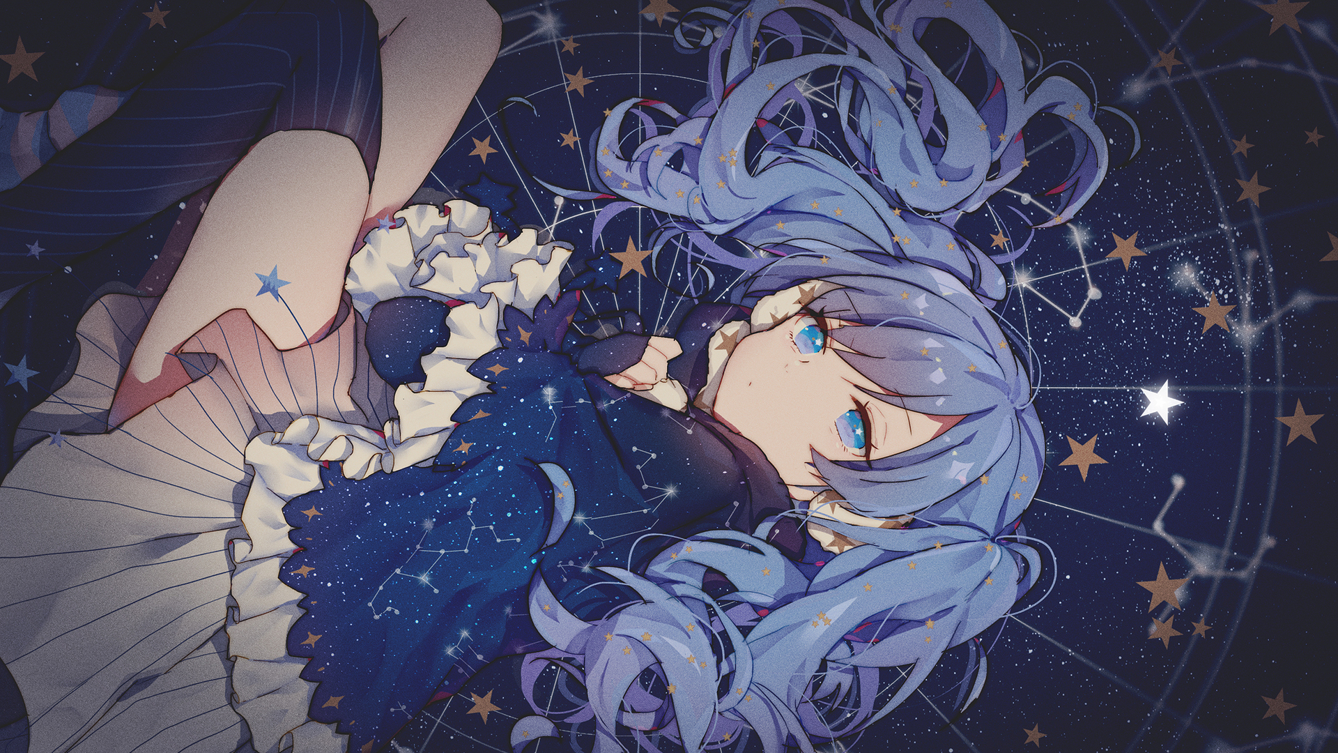 蓝头发 蓝眼睛 动漫 明星 星座 高清壁纸 3840×2160