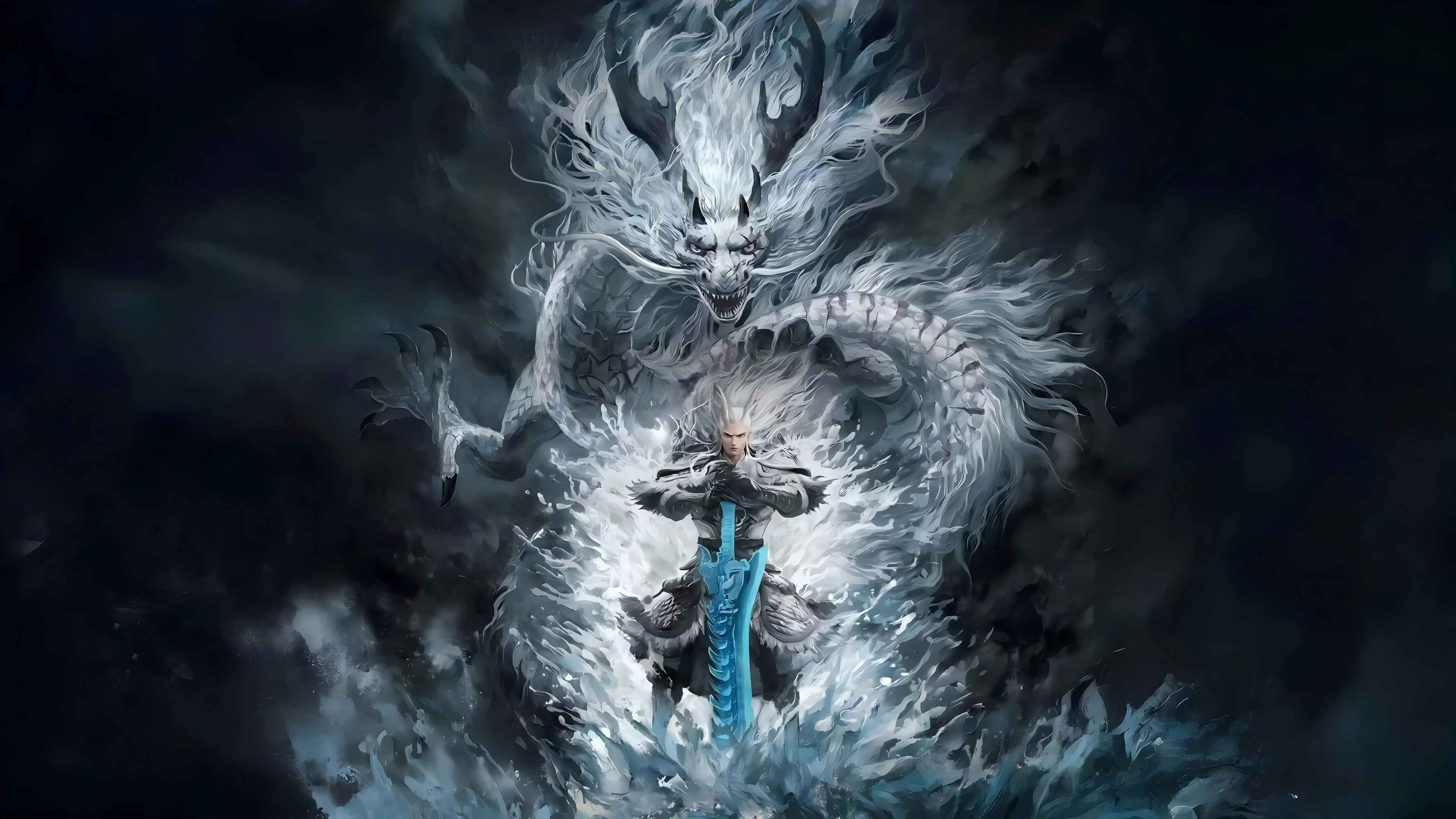 精选哪吒 魔童闹海 敖光 4k 电脑 壁纸 3840×2160