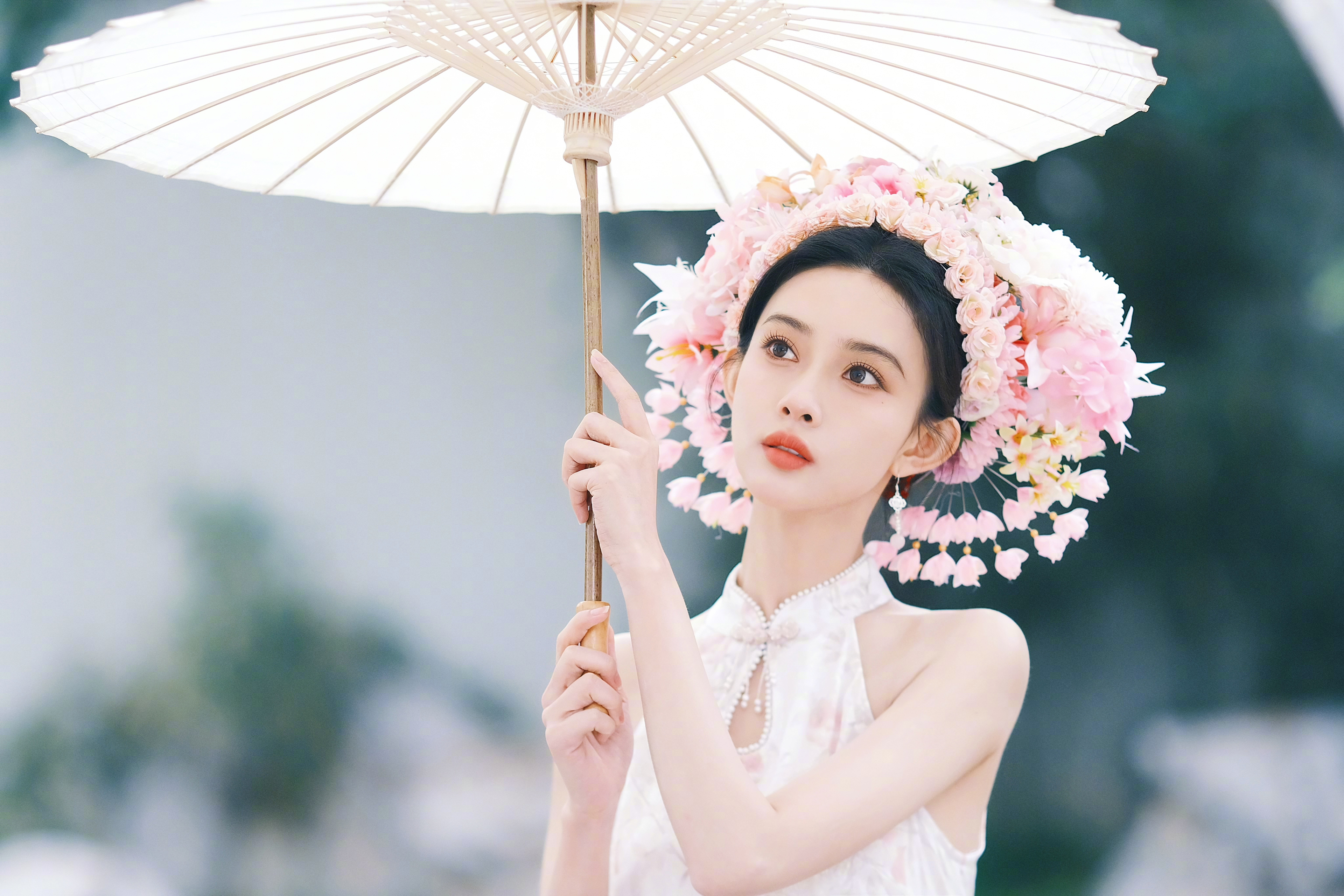 高清古风 油纸伞 美女 孟子义 手机壁纸 3840×2560