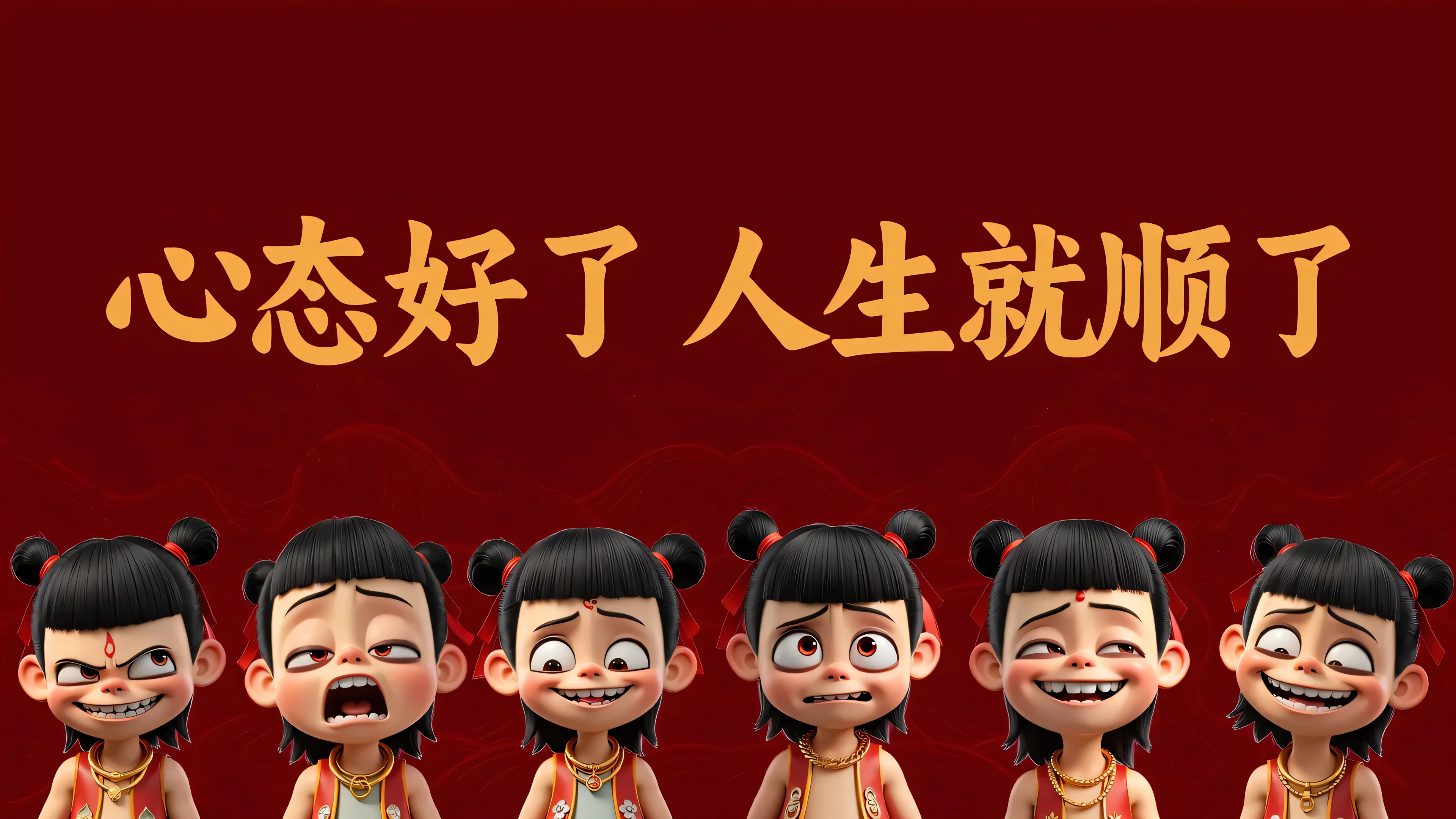 高清心态 哪吒 打工人 魔童闹海 壁纸 3840×2160