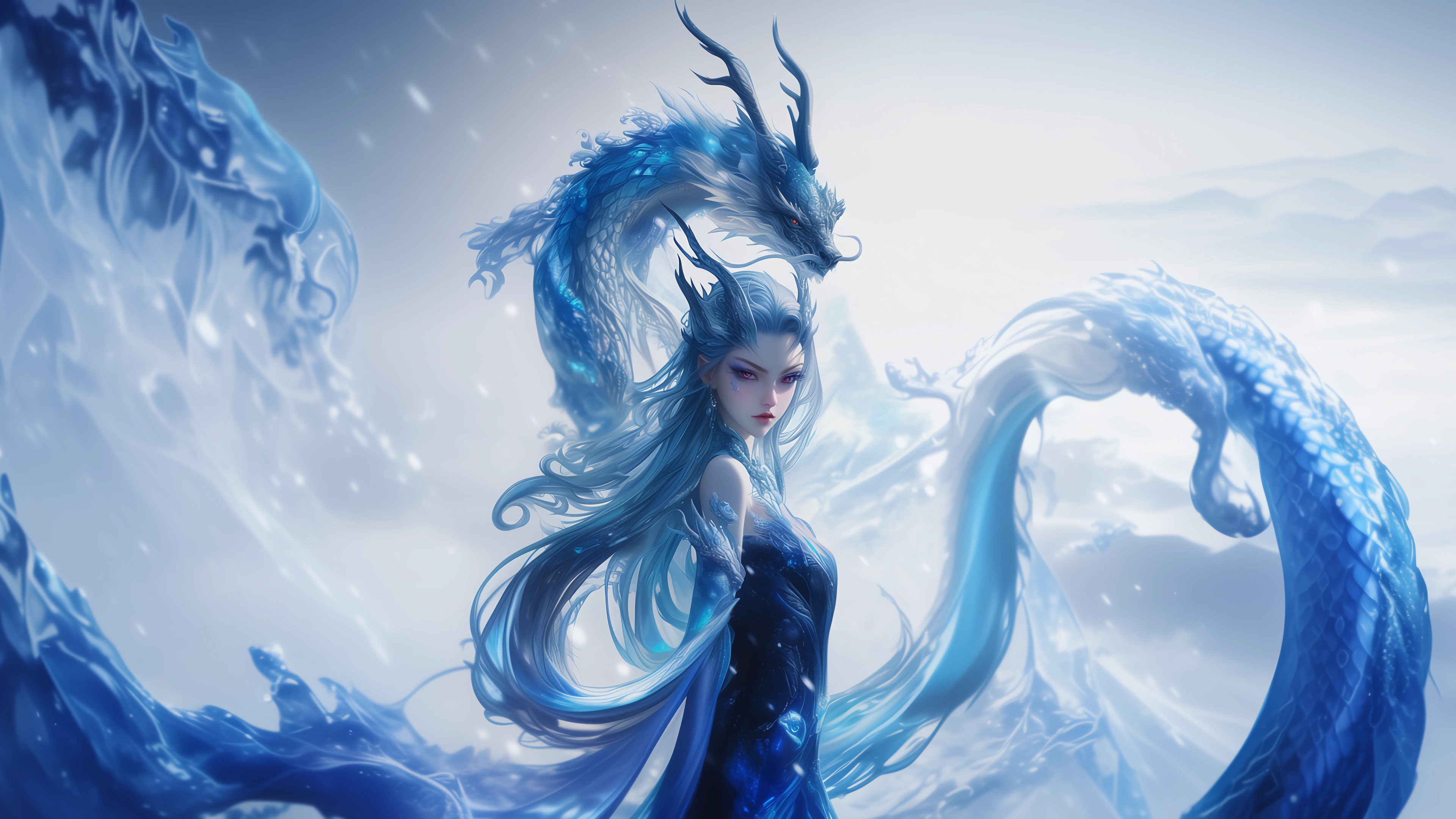 经典哪吒 魔童闹海 敖闰 唯美 4k龙角 龙鳞 高清壁纸 3840×2160