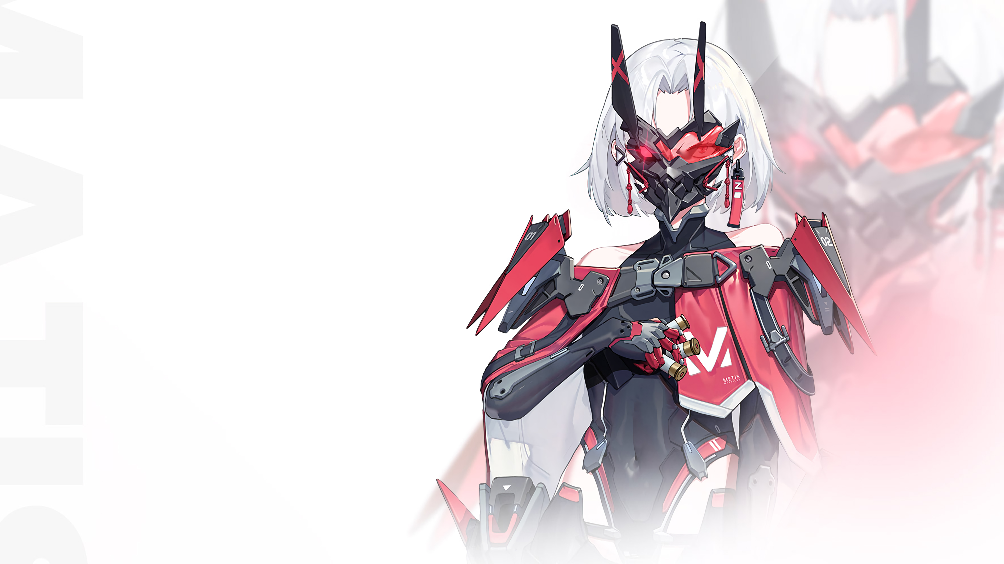 站立 动漫 女孩 面具 日经 胜利 女神 壁纸 3840×2160
