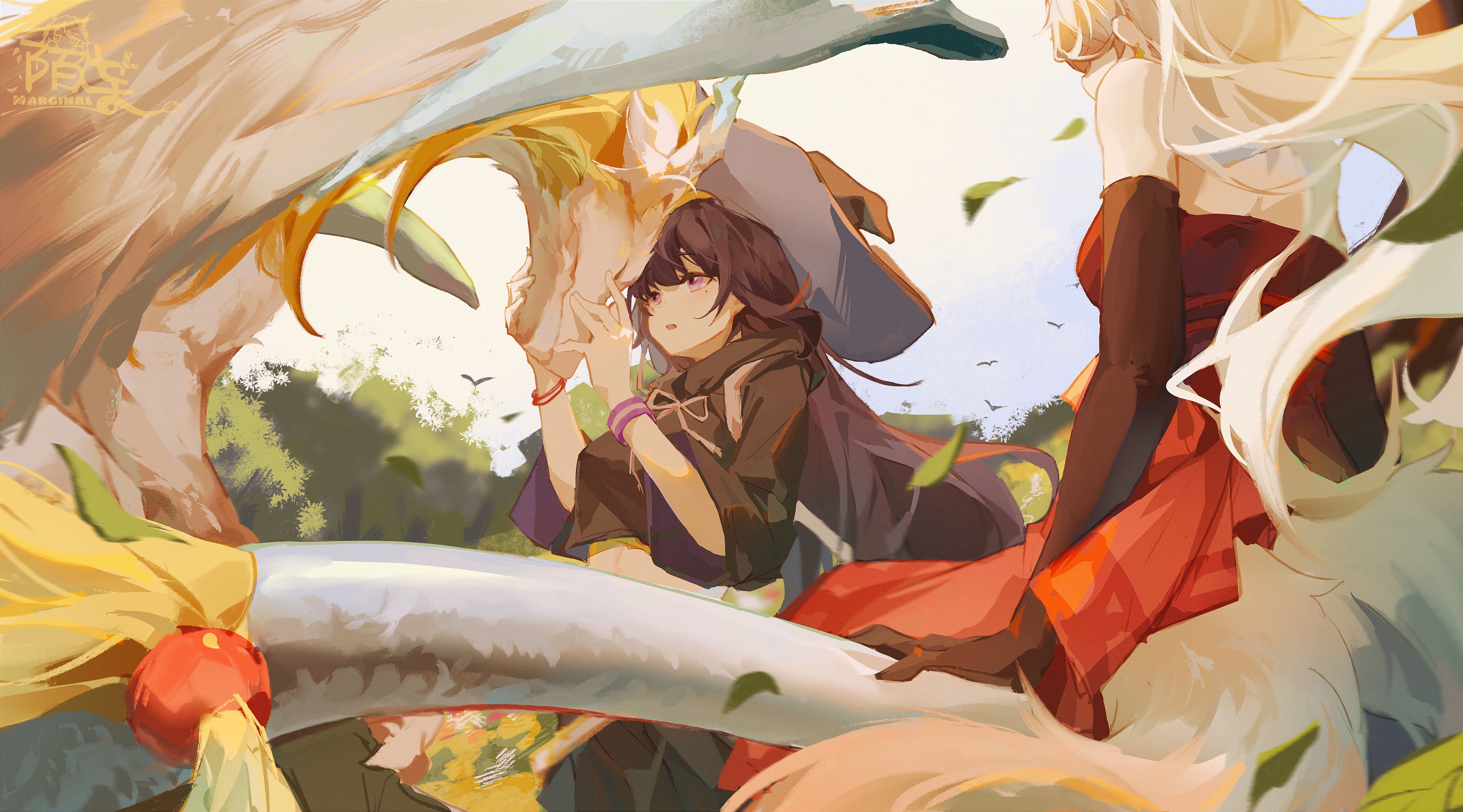 超清魔域边缘 动漫 女孩 插图 龙 魔女 4K壁纸 4760×2643