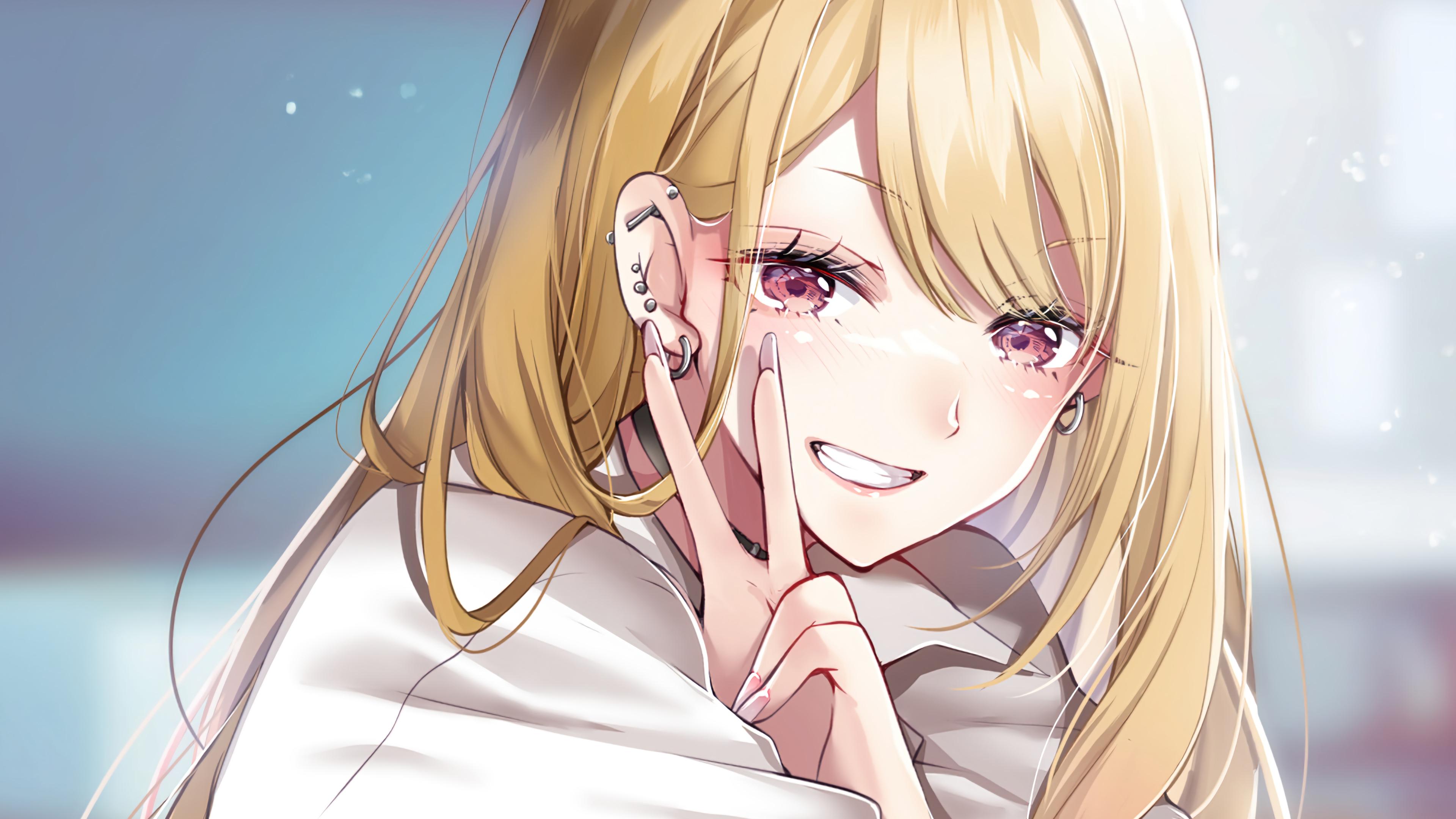 金发 碧眼 红眼睛 北川马林 玩偶 动漫 女孩 壁纸 3840×2160
