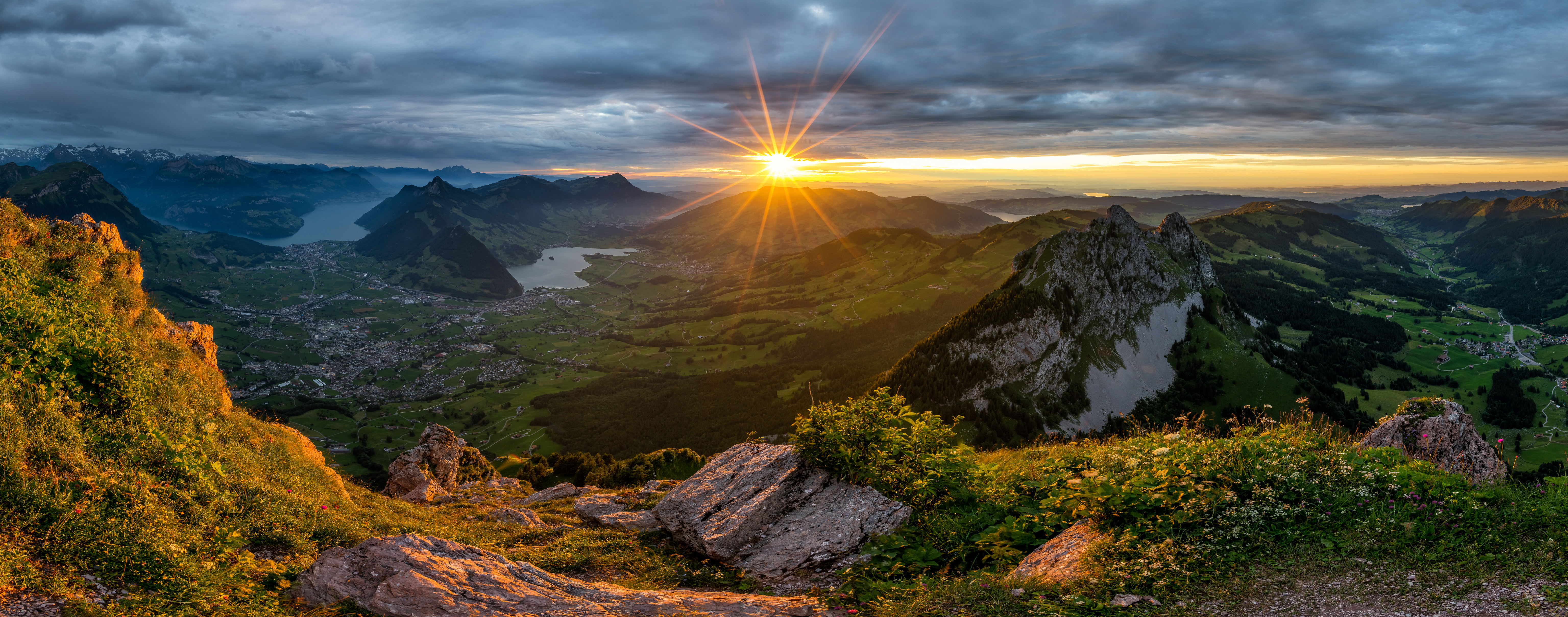 自然 景观 日出 日落 山 4K壁纸 6143×2416