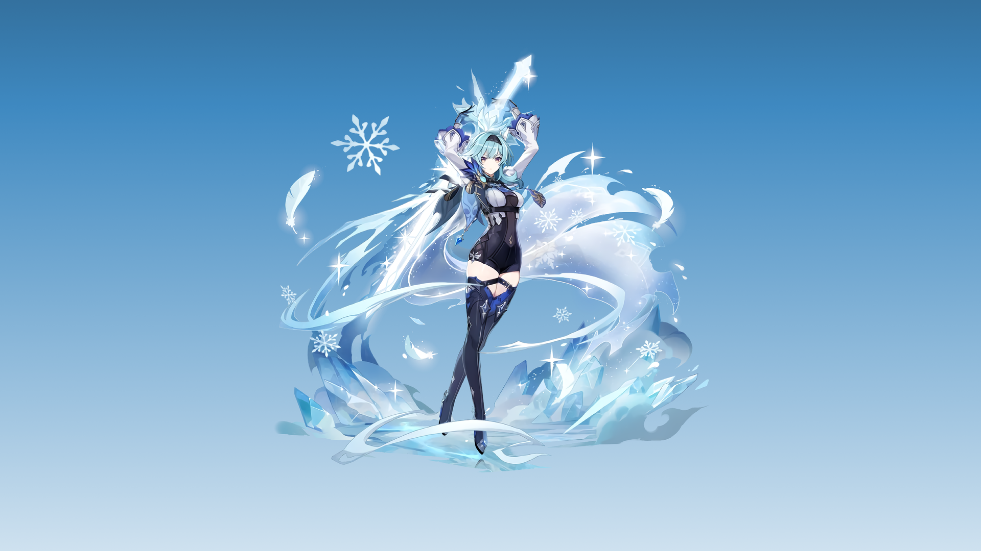 游戏CG 尤拉 原神 动漫女孩 极简主义 简单背景 无水印壁纸 3840×2160