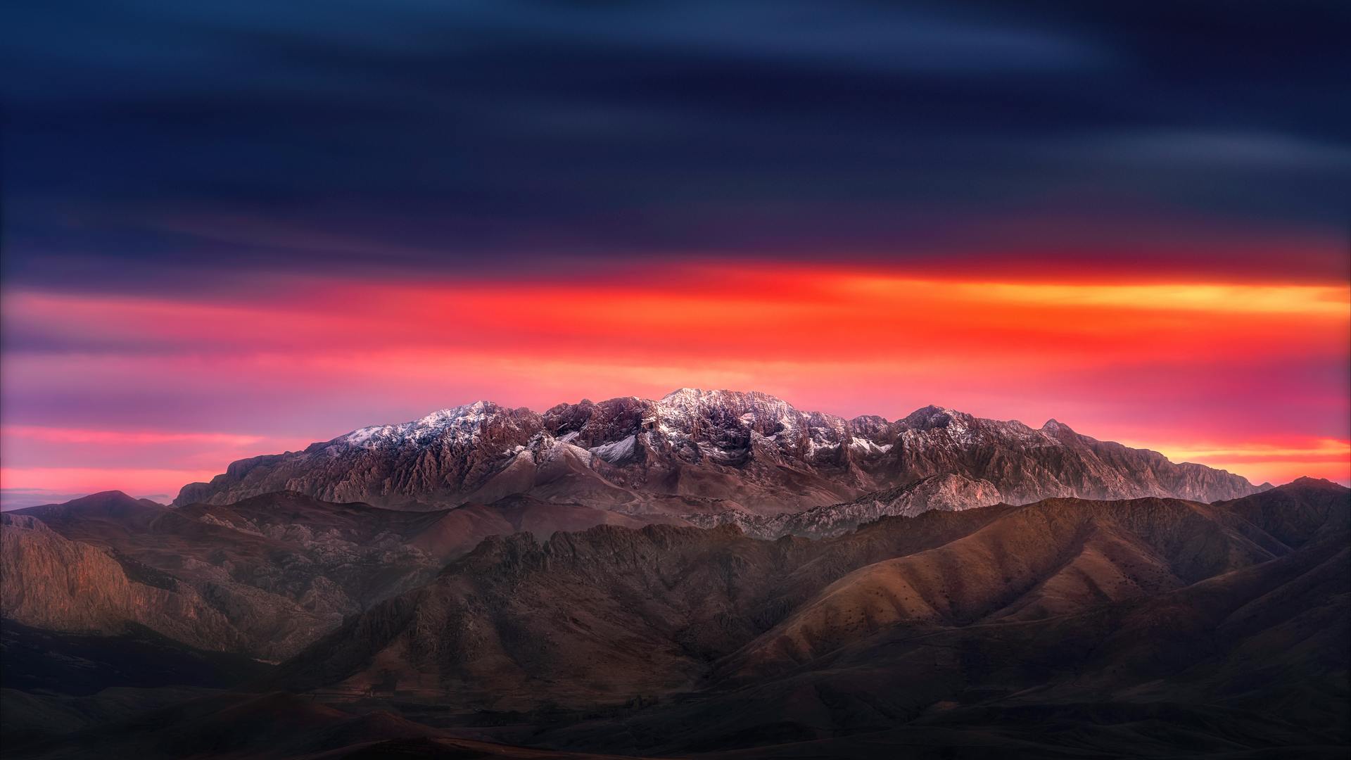 高清风景 摄影 日落 山脉 抽象 自然 雪 云 壁纸 8192×5461