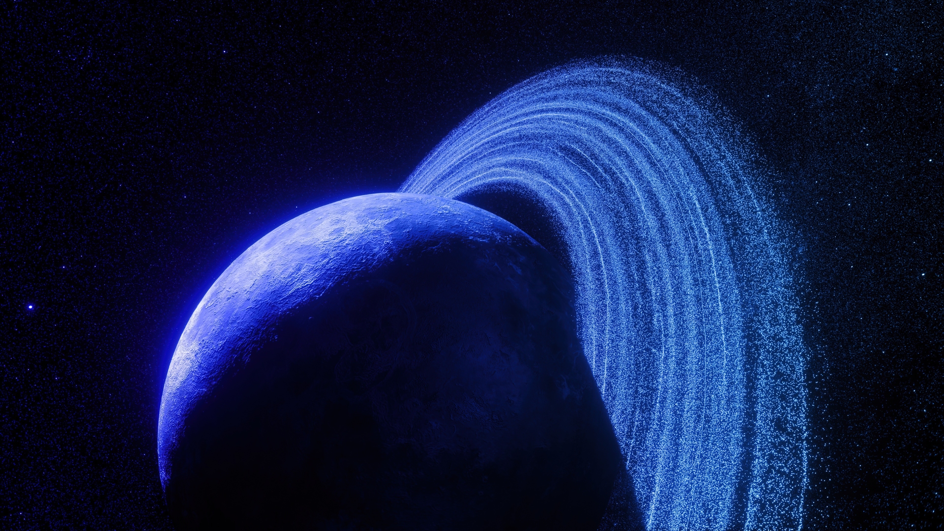 行星 太空 恒星 蓝色 AI艺术 行星环 宇宙 无水印壁纸 3840×2160