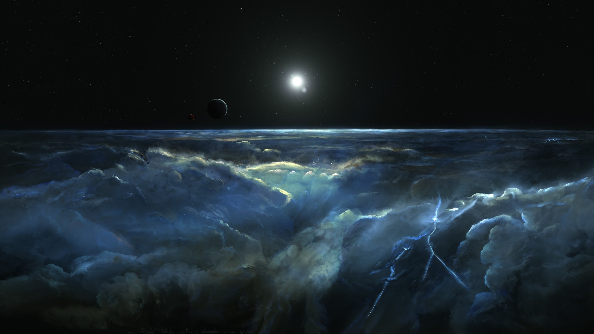 AI艺术 空间 艺术 行星 宇宙 星空 恒星 电脑 4K高清壁纸 3840×2160