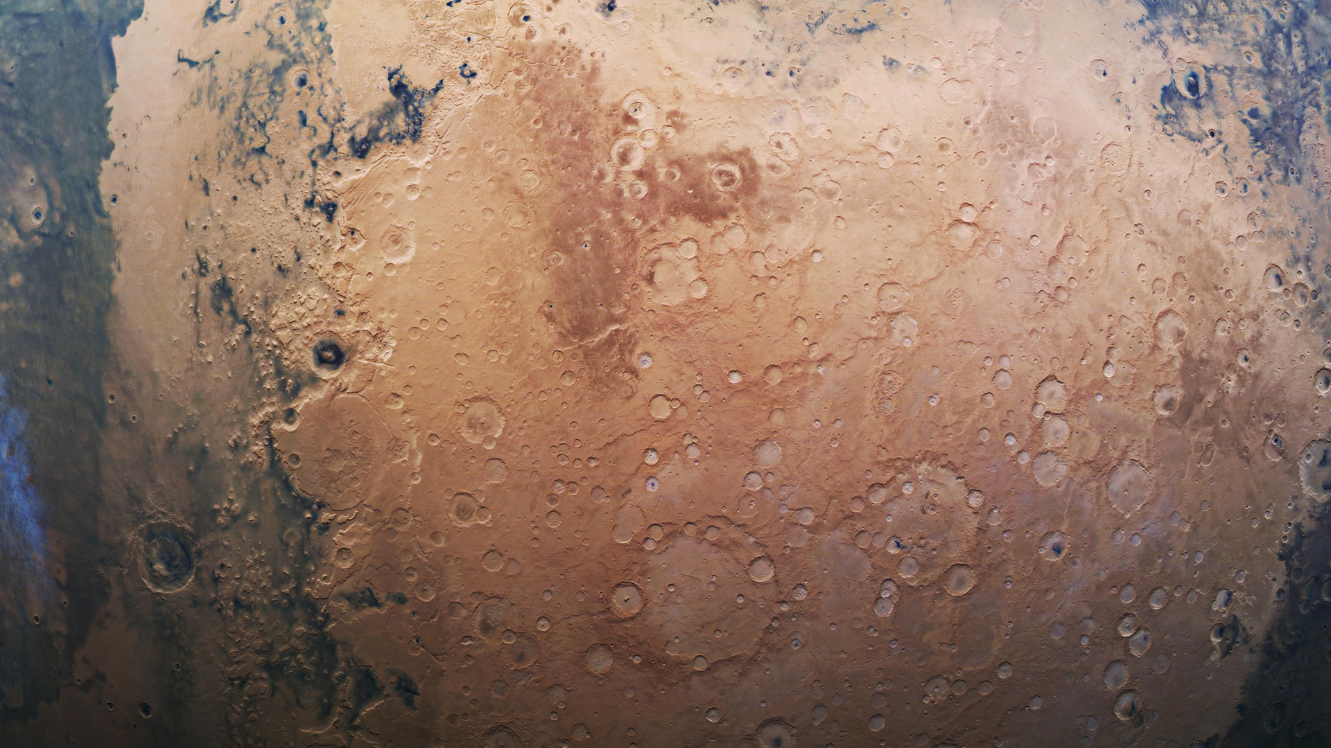 火星 陨石坑 行星 恒星 宇宙 星空 科技 未来 电脑 高清壁纸 7166×2772