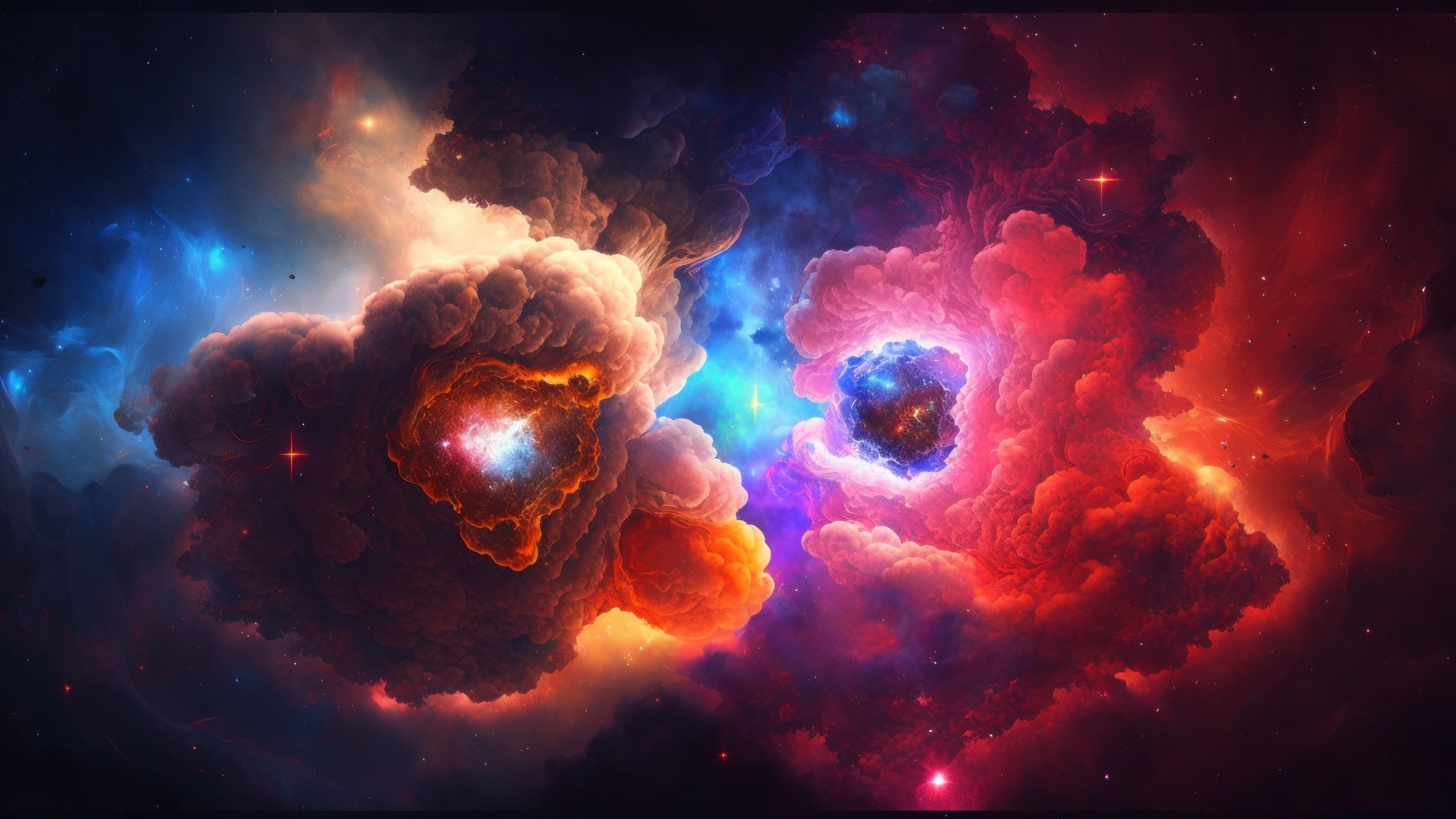 热门艺术 空间 星云 云 五颜六色 星星 电脑 高清壁纸 4579×2616
