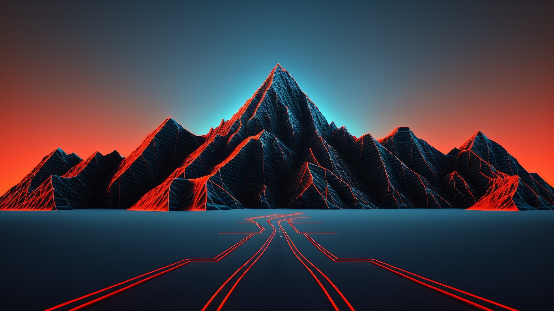 唯美艺术 插图 山脉 合成 简单背景 极简主义 电脑 壁纸 4579×2616