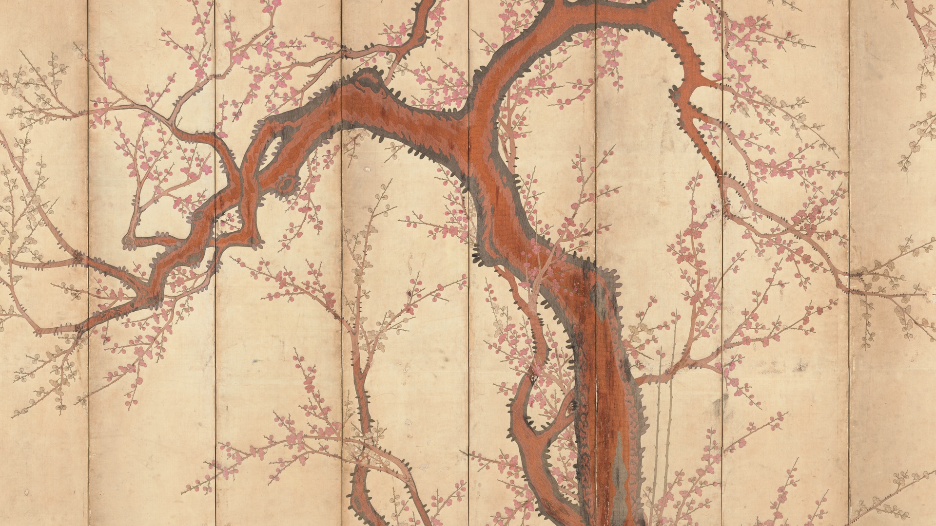 高清刺绣 绘画 梅树 中国 墨画 艺术 古风 电脑 壁纸 6195×2655