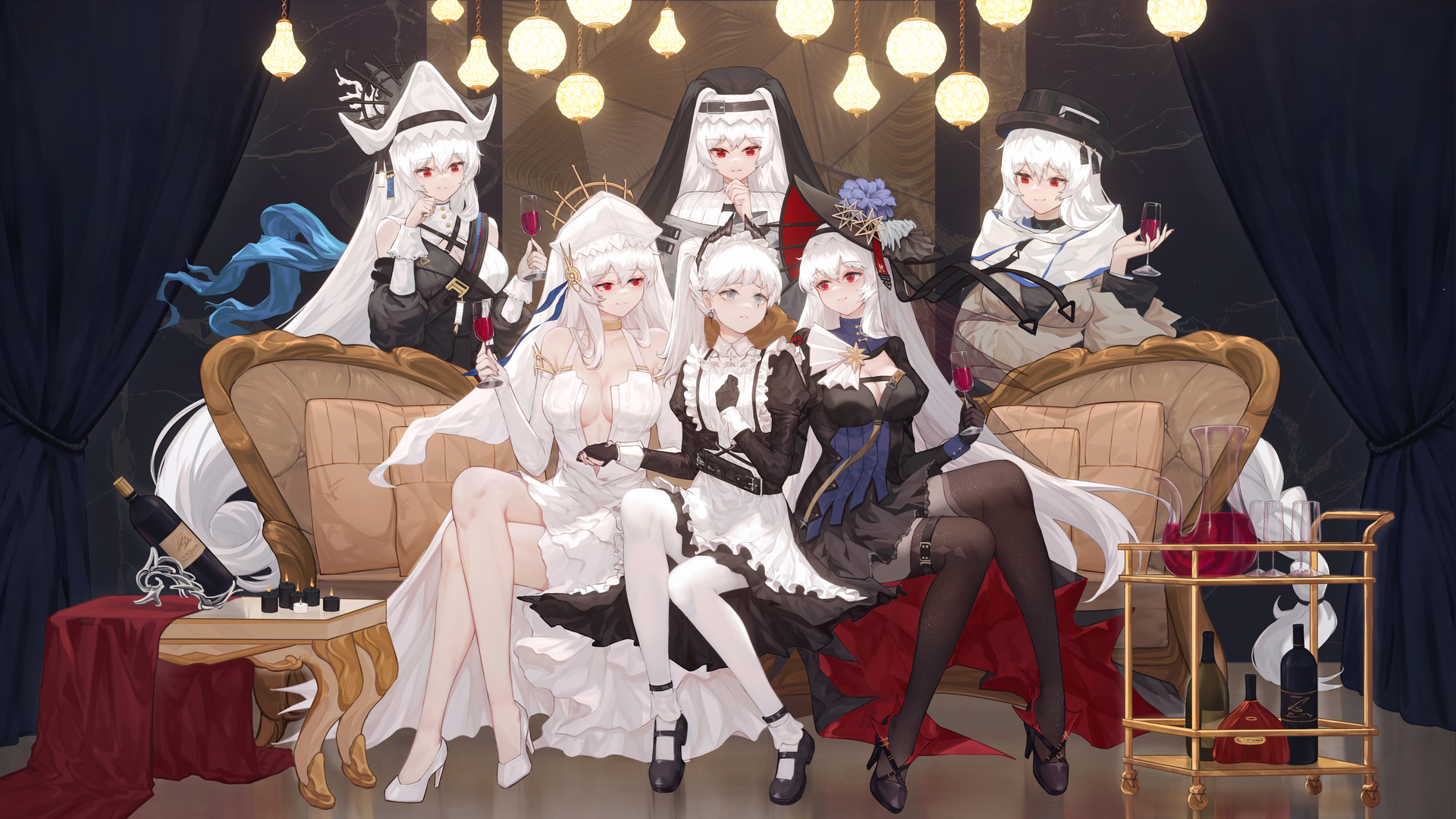 精选长发 白发 红眼睛 白眼睛 海盗 女仆 女祭司 神骑士 艾琳 动漫 女孩 酒杯 电脑 手机壁纸 7680×4320