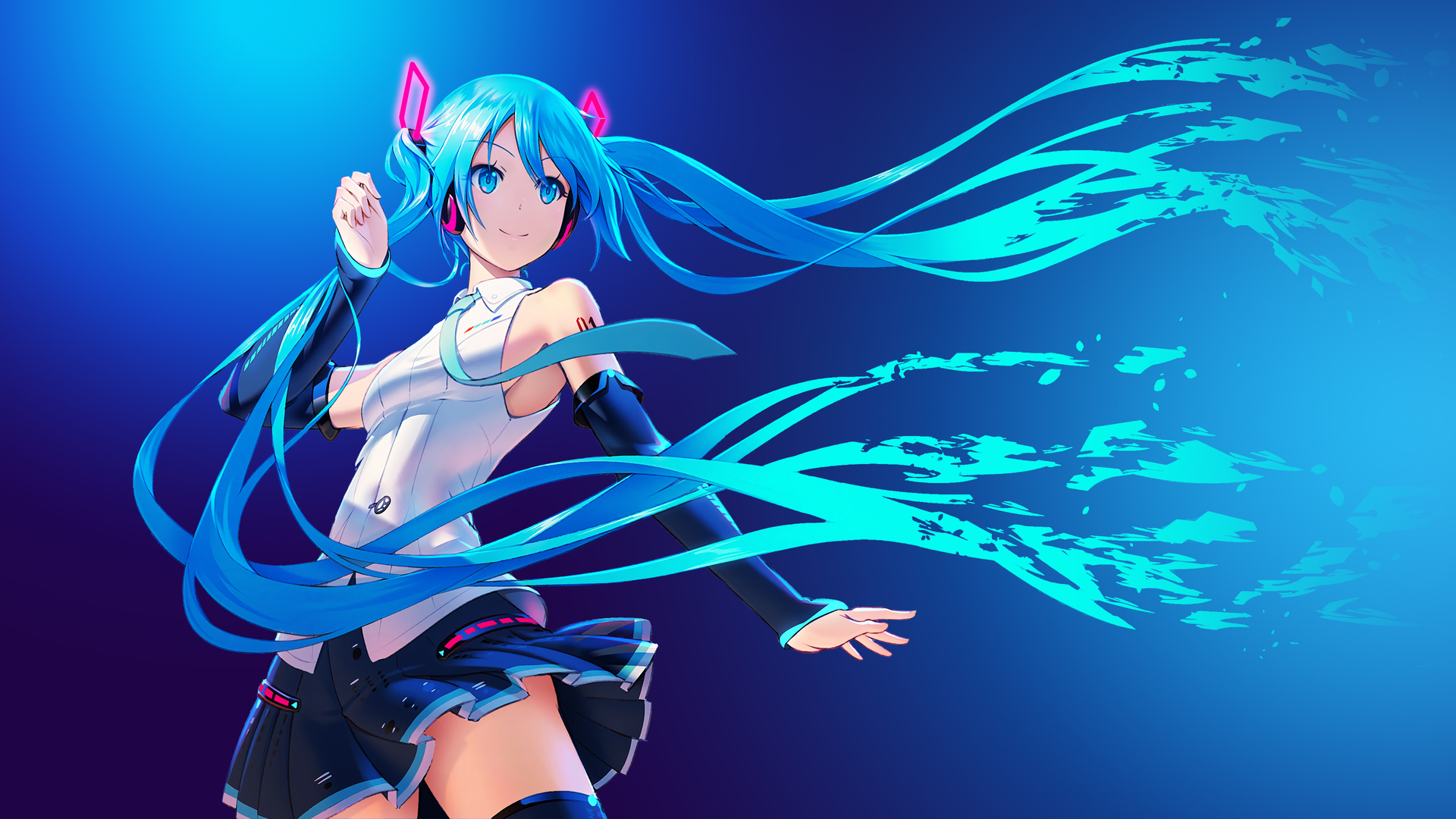 动漫 女孩 简单背景 AI艺术 初音 初音未来 漫画 电脑 无水印壁纸 3840×2160