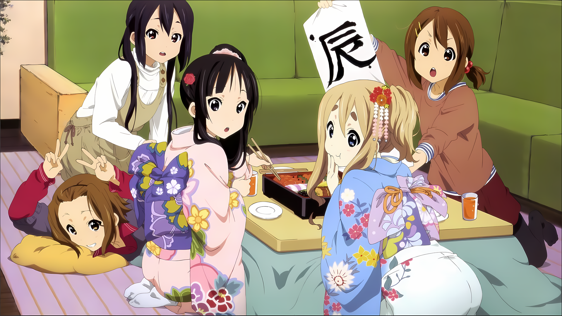 动漫 女孩 和服 食物 清新 治愈 可爱 电脑 壁纸 7260×4084