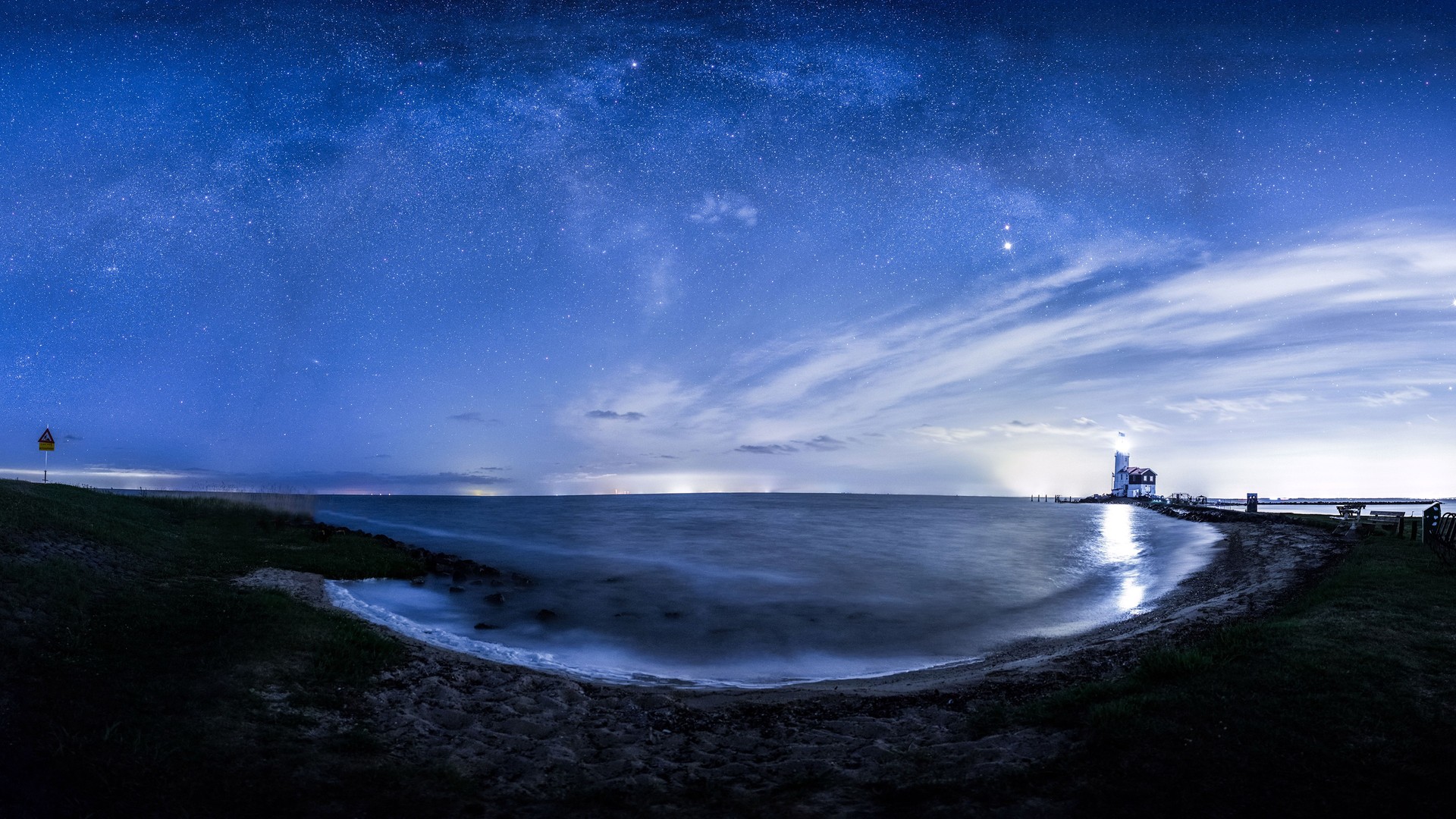 海岸 自然 水 天空 星星 地平线 电脑 壁纸 3840×2160