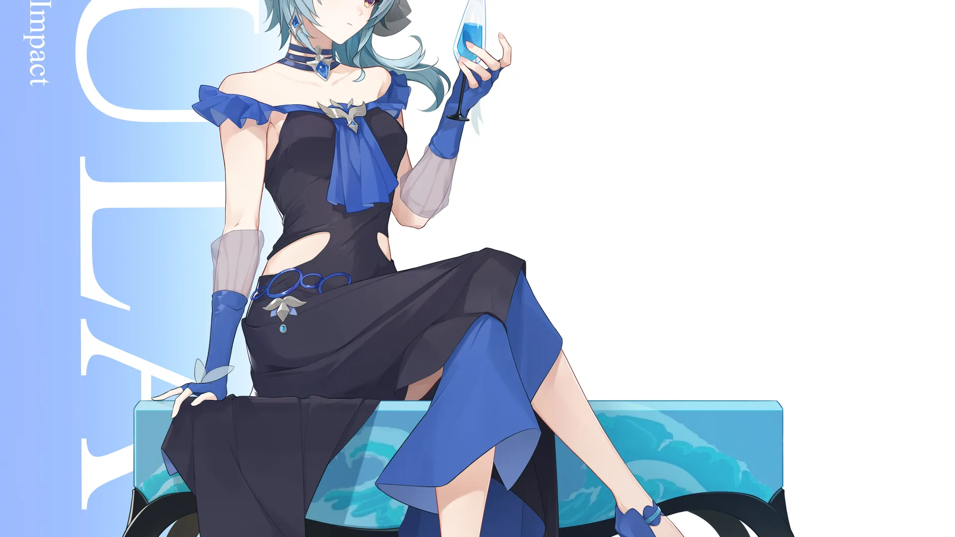 超清蓝色 头发 短发 动漫 女孩 御姐 手机 手机壁纸 3913×4137
