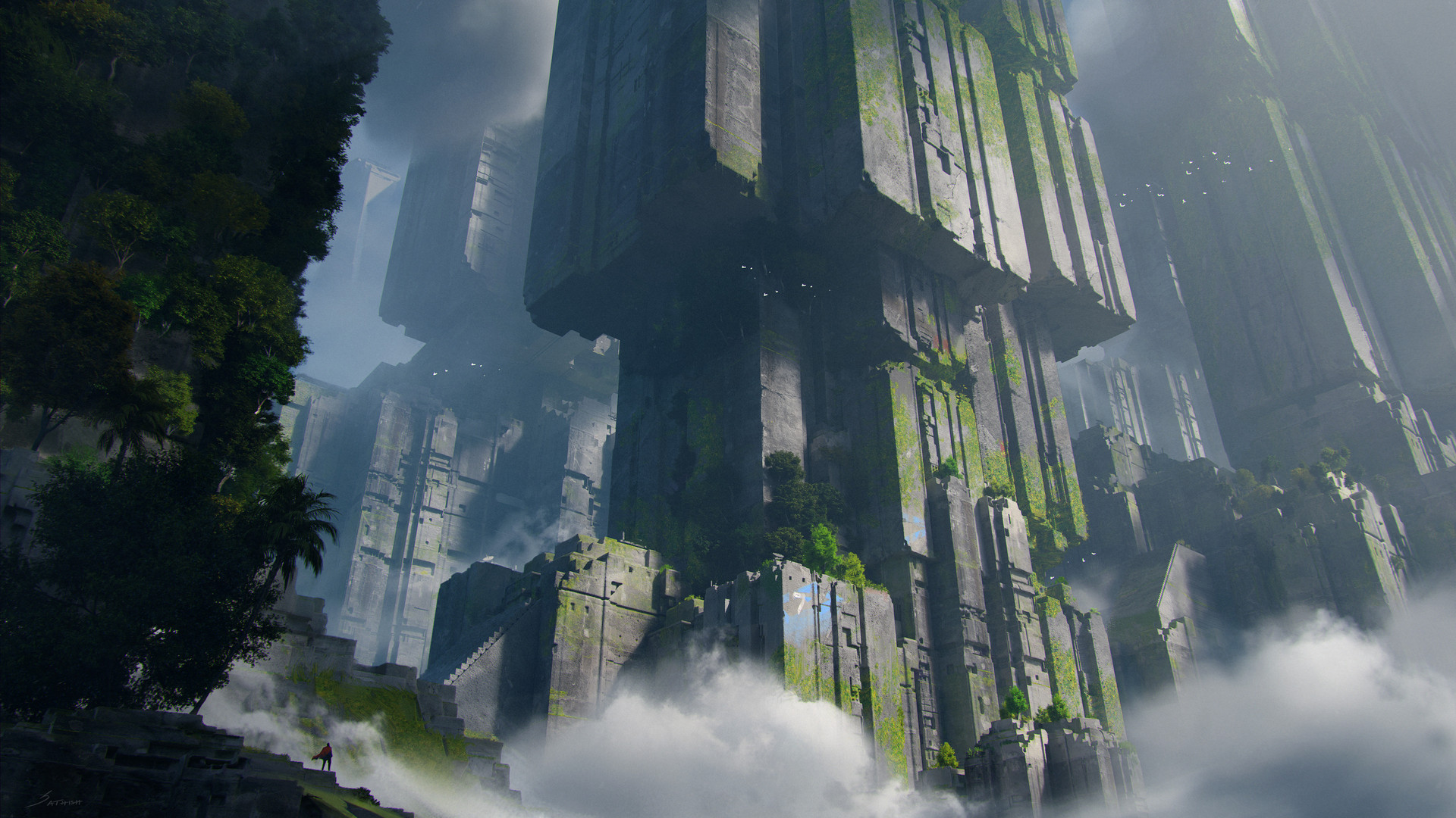 绝美建筑 景观 自然 结构 巨人 树木 科幻 电脑 高清壁纸 3840×2160