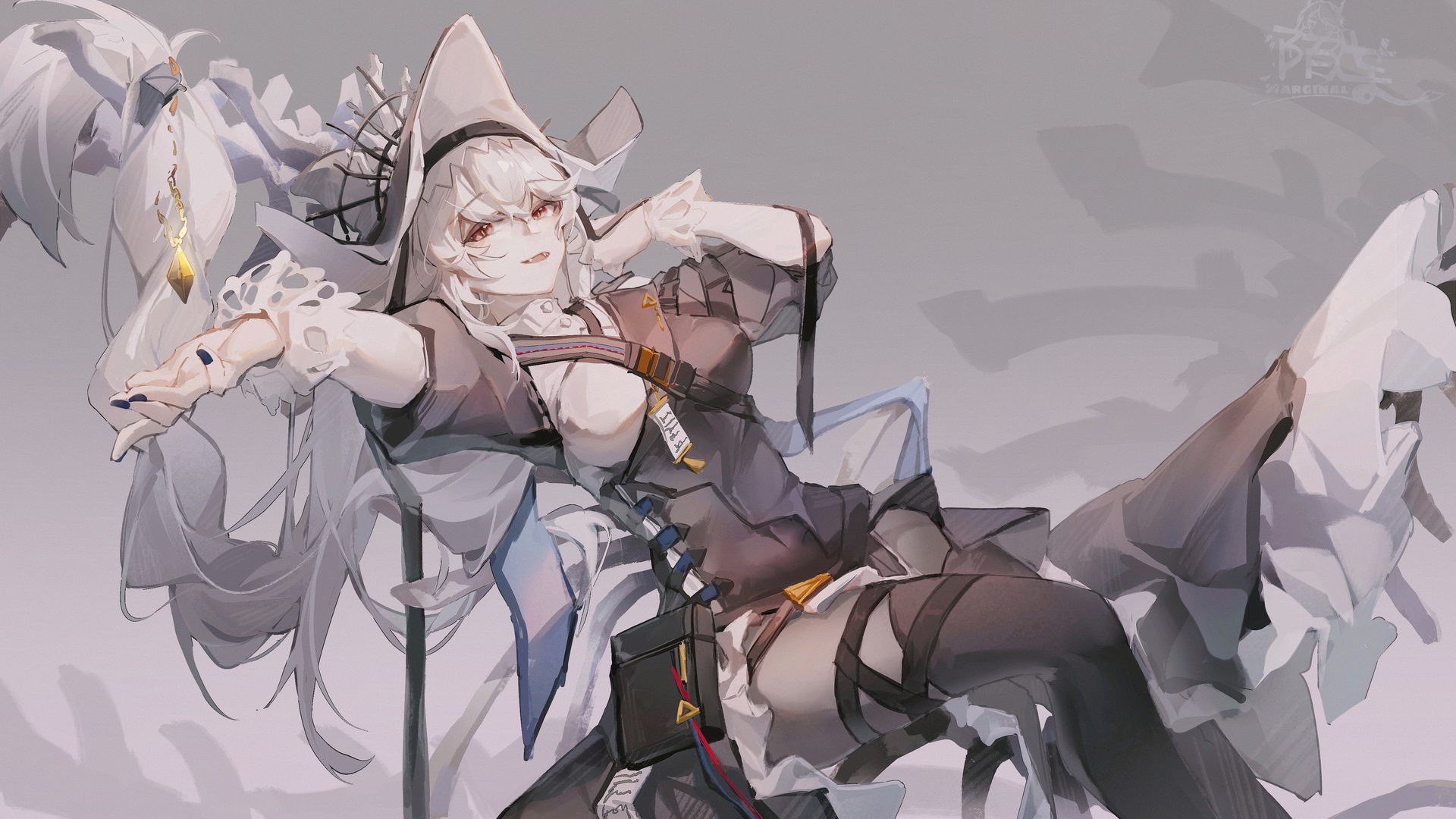高清白发 动漫 女孩 绘画 插画 二次元 电脑 手机壁纸 4173×2448