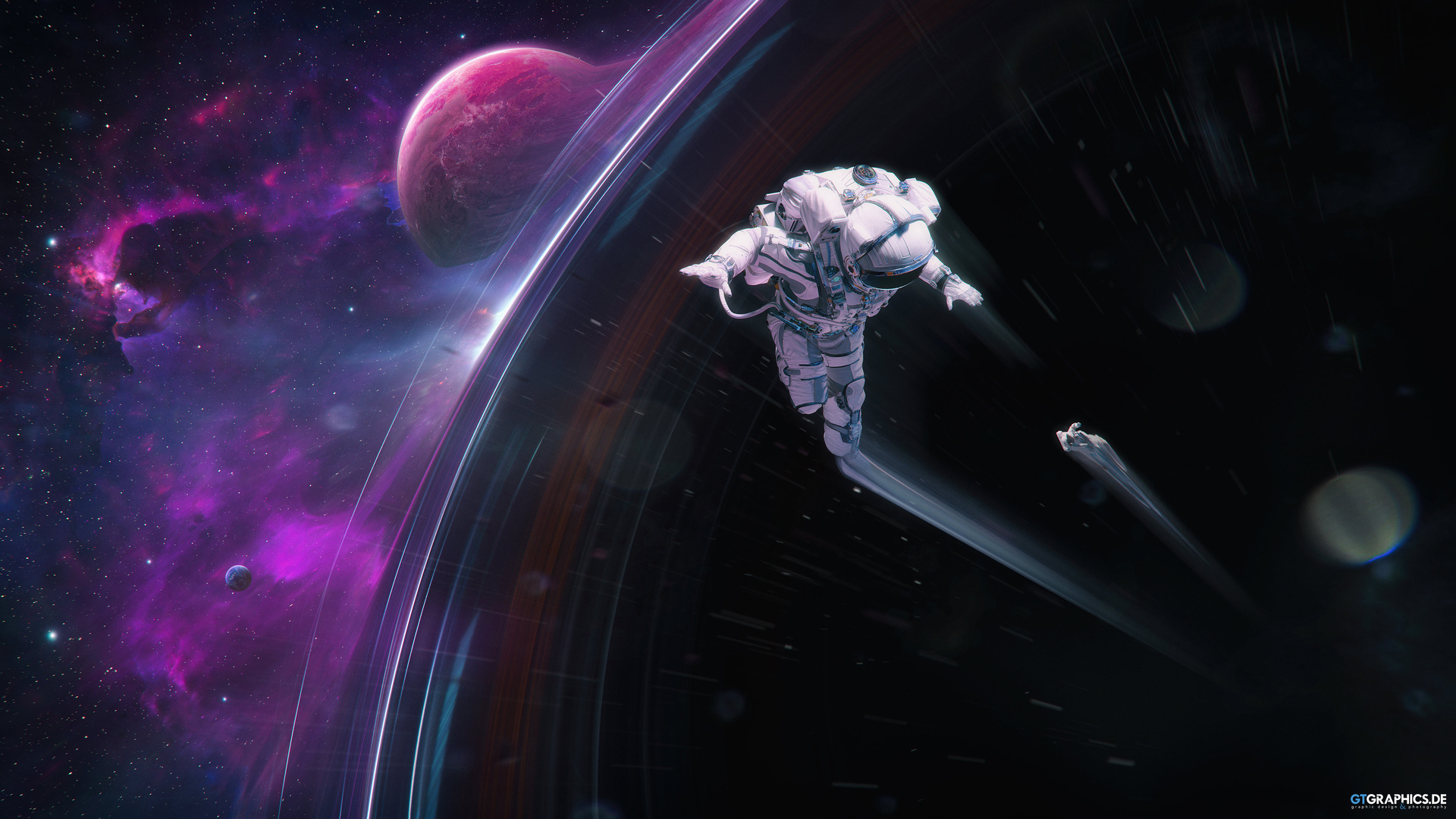 黑洞 空间 行星 太空 宇宙 科幻 未来 宇航员 电脑 壁纸 3840×2160