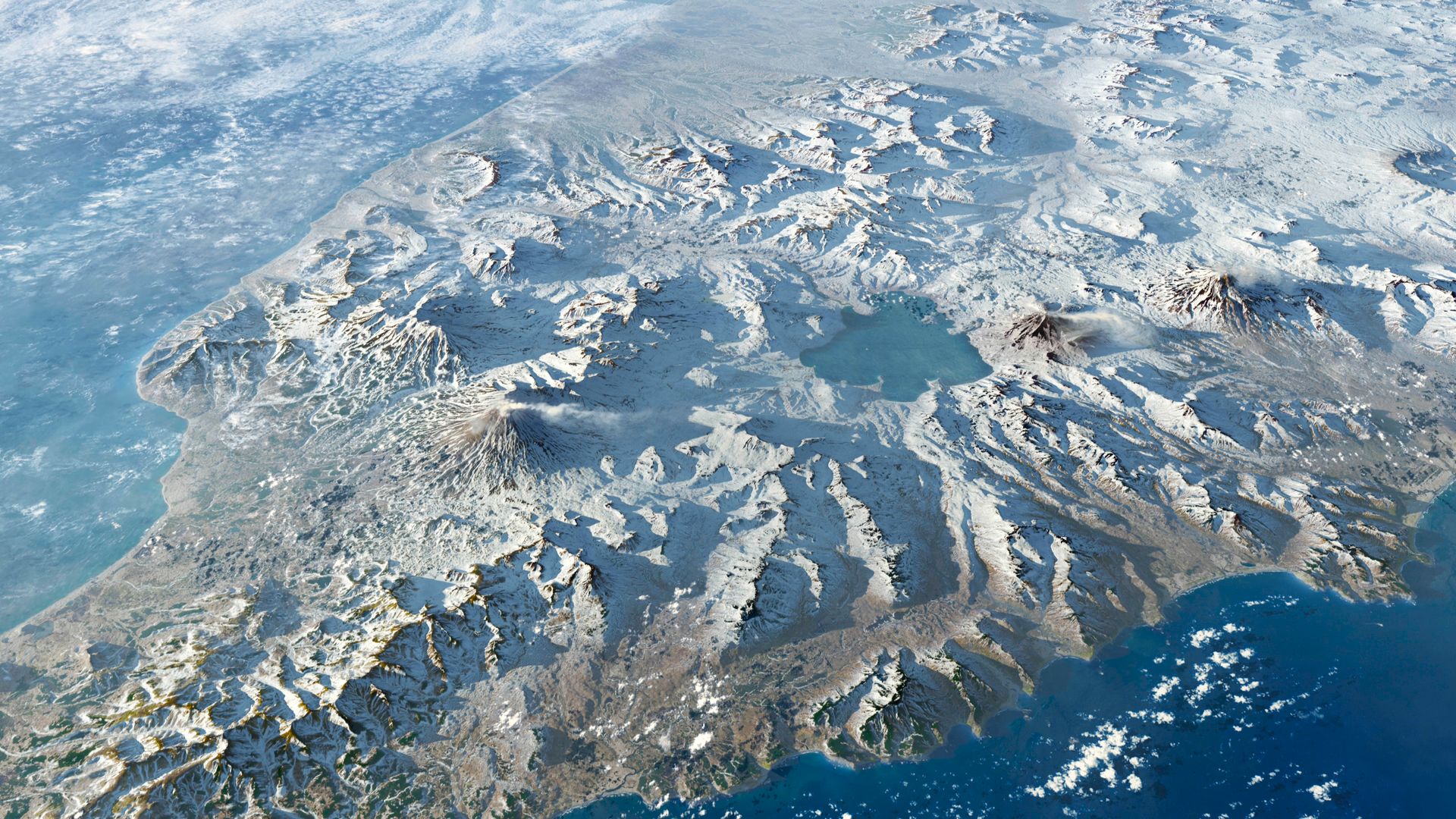 唯美星球 鸟瞰 火山 地球 山脉 风景 自然 电脑 壁纸 3840×2160