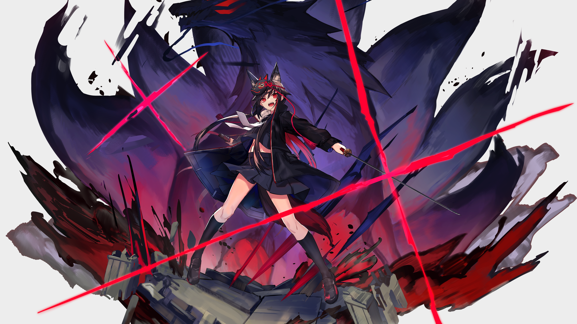热门原创 人物 头发 红眼睛 动漫 女孩 明日方舟 电脑 高清壁纸 5730×4900