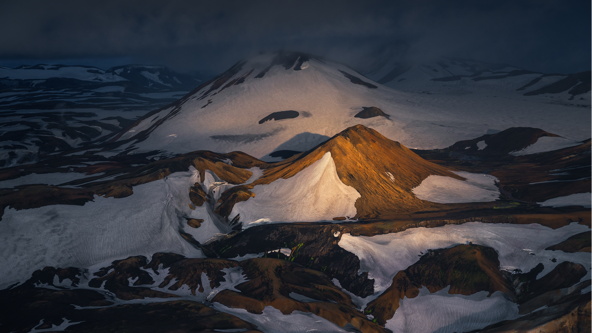 唯美冰岛 自然 风景 山脉 雪 日落 电脑 无水印壁纸 3840×2160