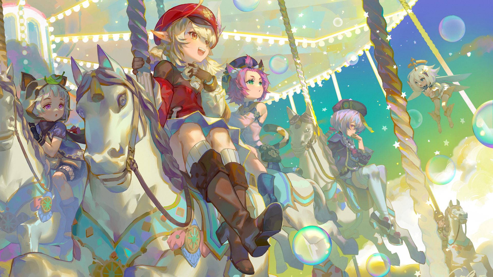 经典动漫 女孩 原神 齐齐 兽耳 派蒙 瑶瑶 电脑 壁纸 8000×4923