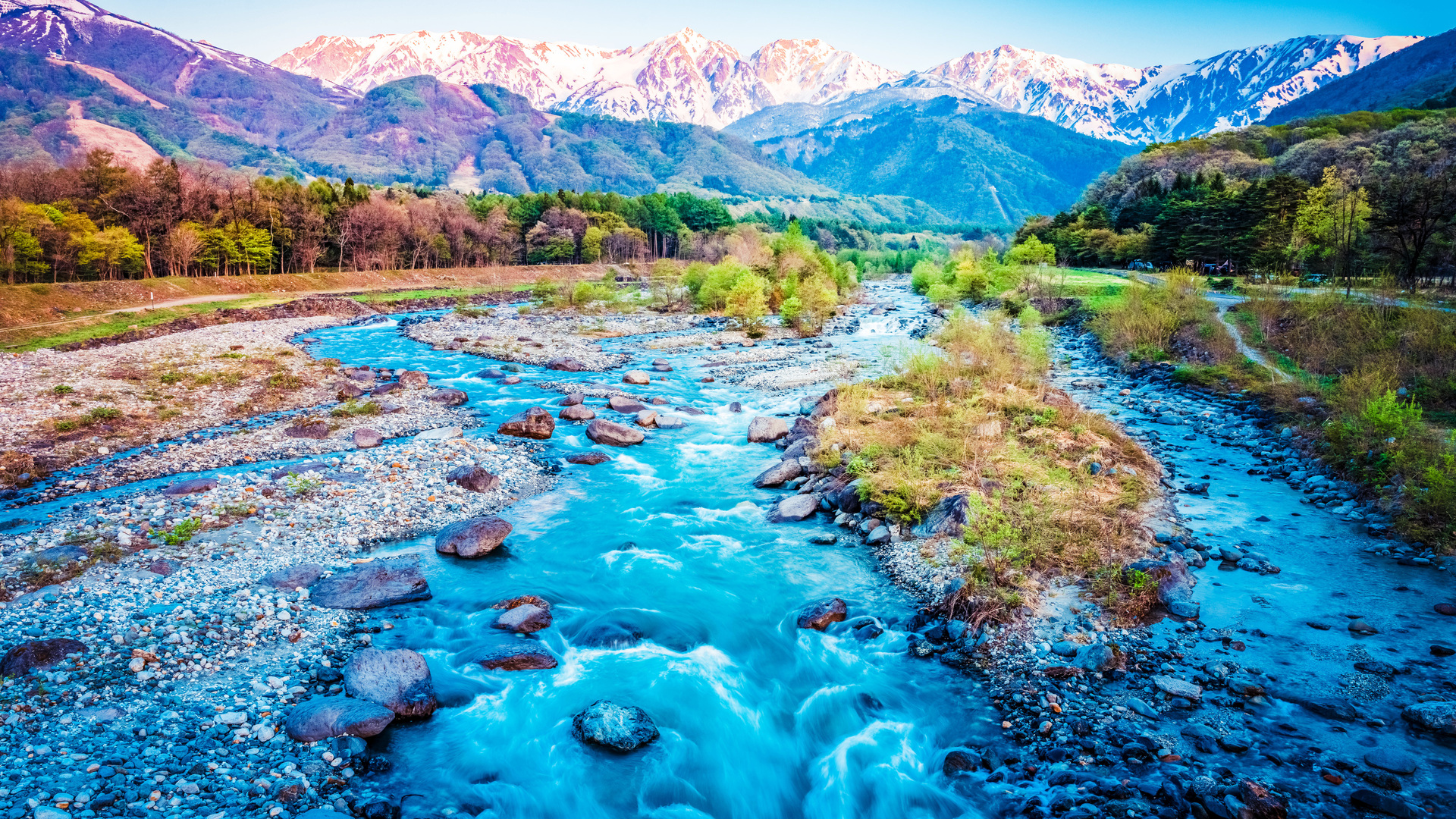 热门河流 水 石头 自然 山脉 树木 电脑 高清壁纸 7952×5304