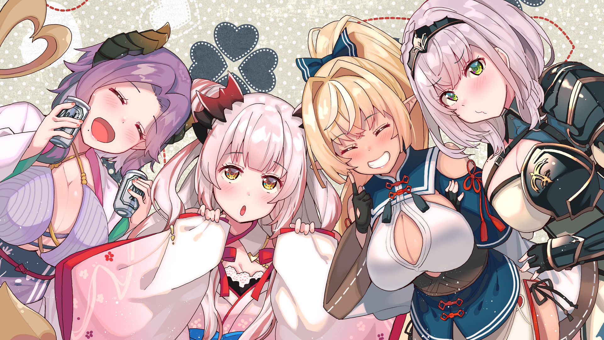 奇幻 女孩 快乐 微笑 粉色 头发 紫色 闪光 AI艺术 插图 电脑 壁纸 5146×2894