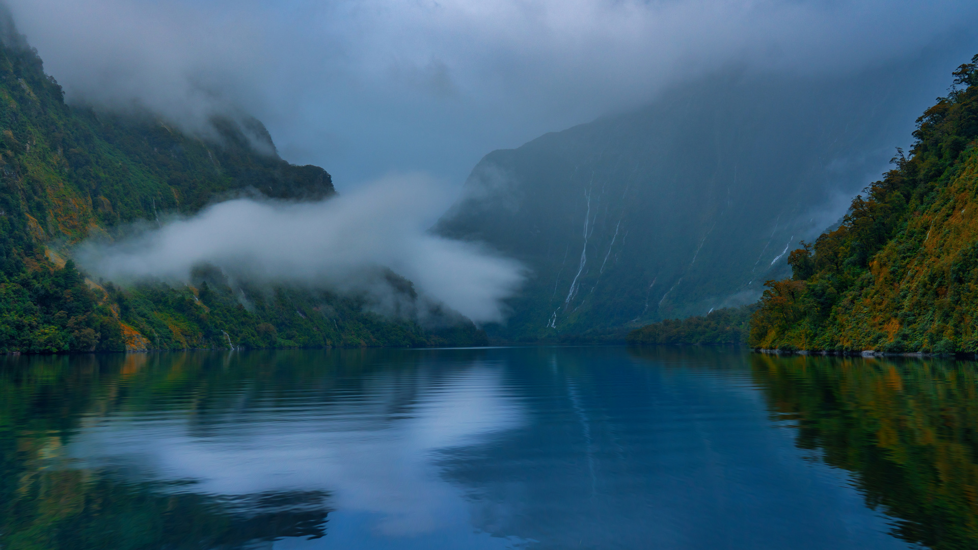 摄影 风景 新西兰 自然 水 山 反射 薄雾 湖泊 电脑 4K高清壁纸 3840×2160