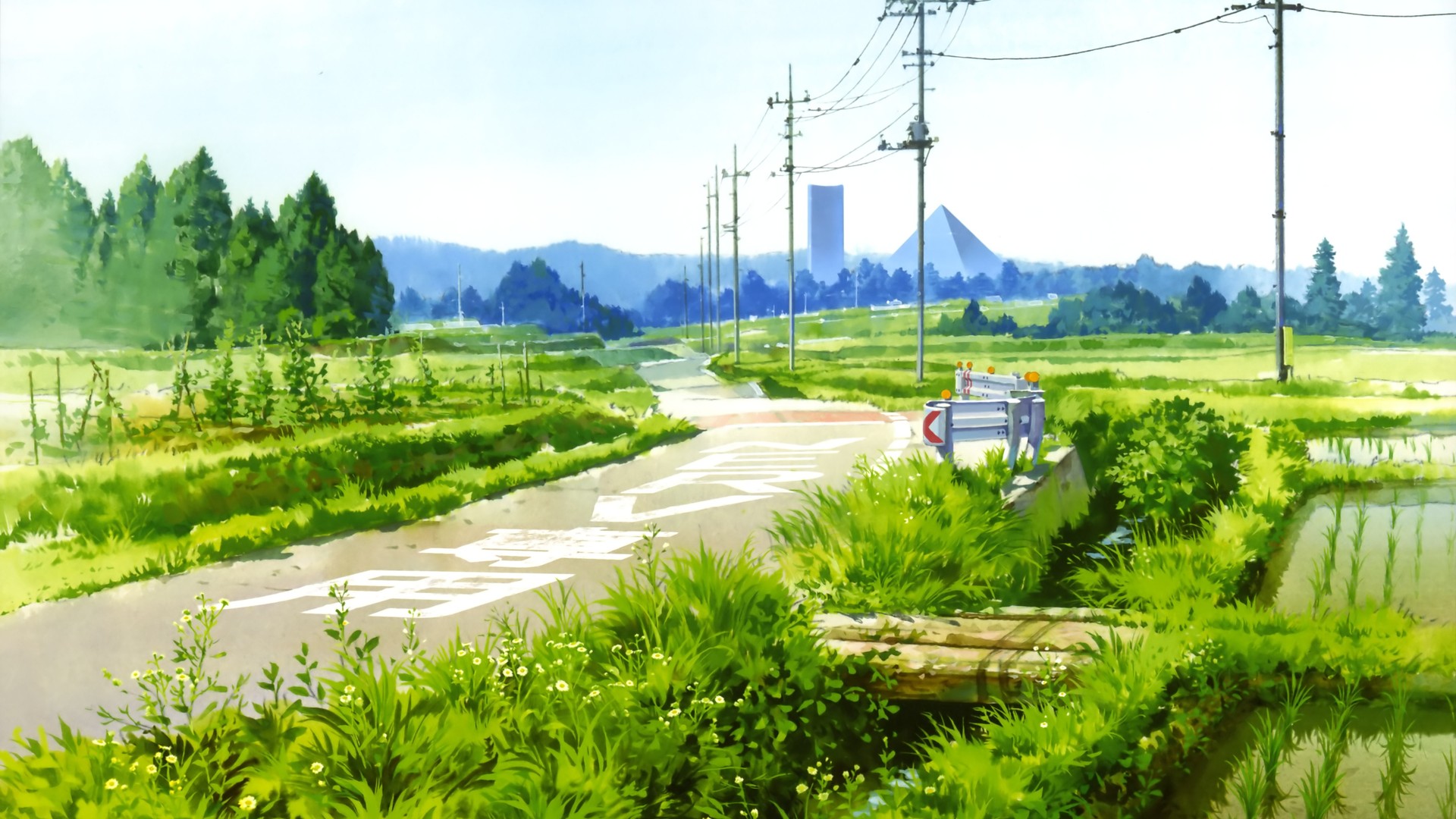 动漫 风景 云 草 霓虹创世纪福音 绿色 治愈 护眼 电脑 壁纸 4323×3035