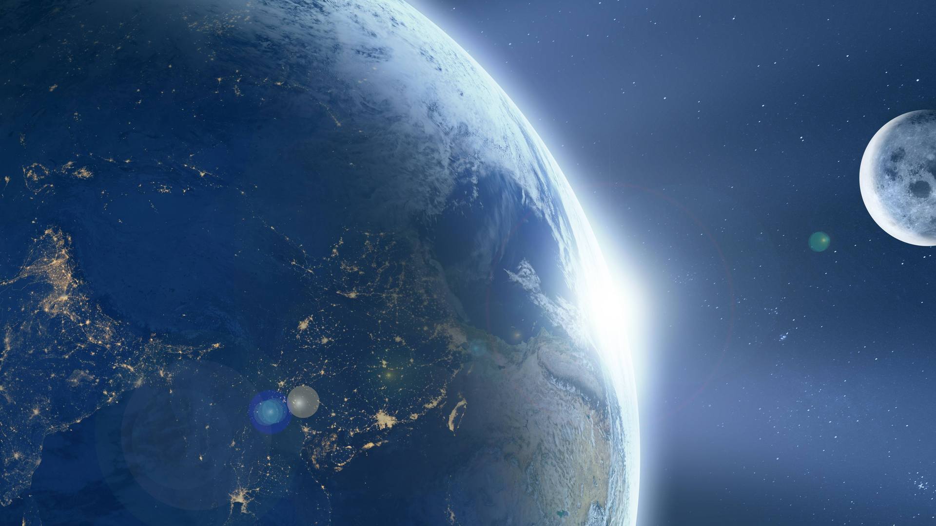 热门太空 月球 地球 恒星 电脑 高清壁纸 6880×2880
