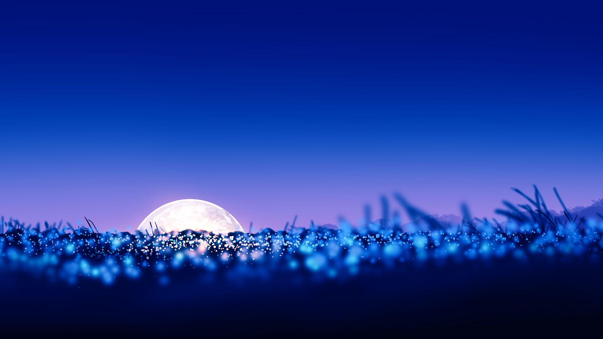 绚丽AI艺术 插图 风景 夜间 夜景 紫色 月亮 电脑 手机壁纸 5640×2400
