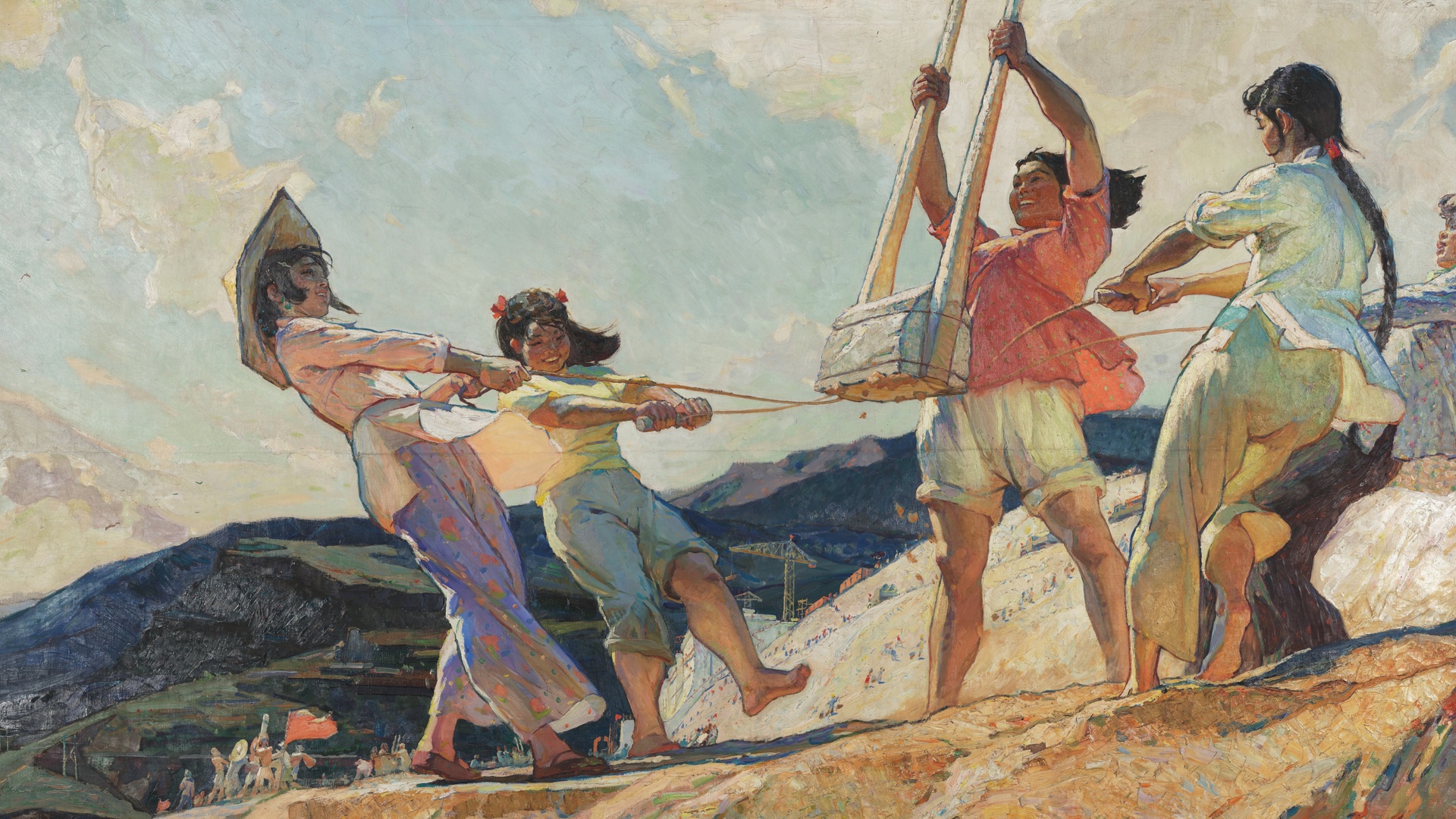 王文彬 女性 油画 帆布 AI艺术 电脑 桌面壁纸 5788×2481