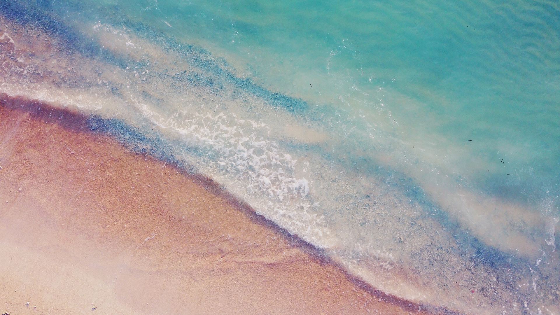 海滩 鸟瞰 俯视 海水 大海 蓝色 电脑 壁纸 4000×3000