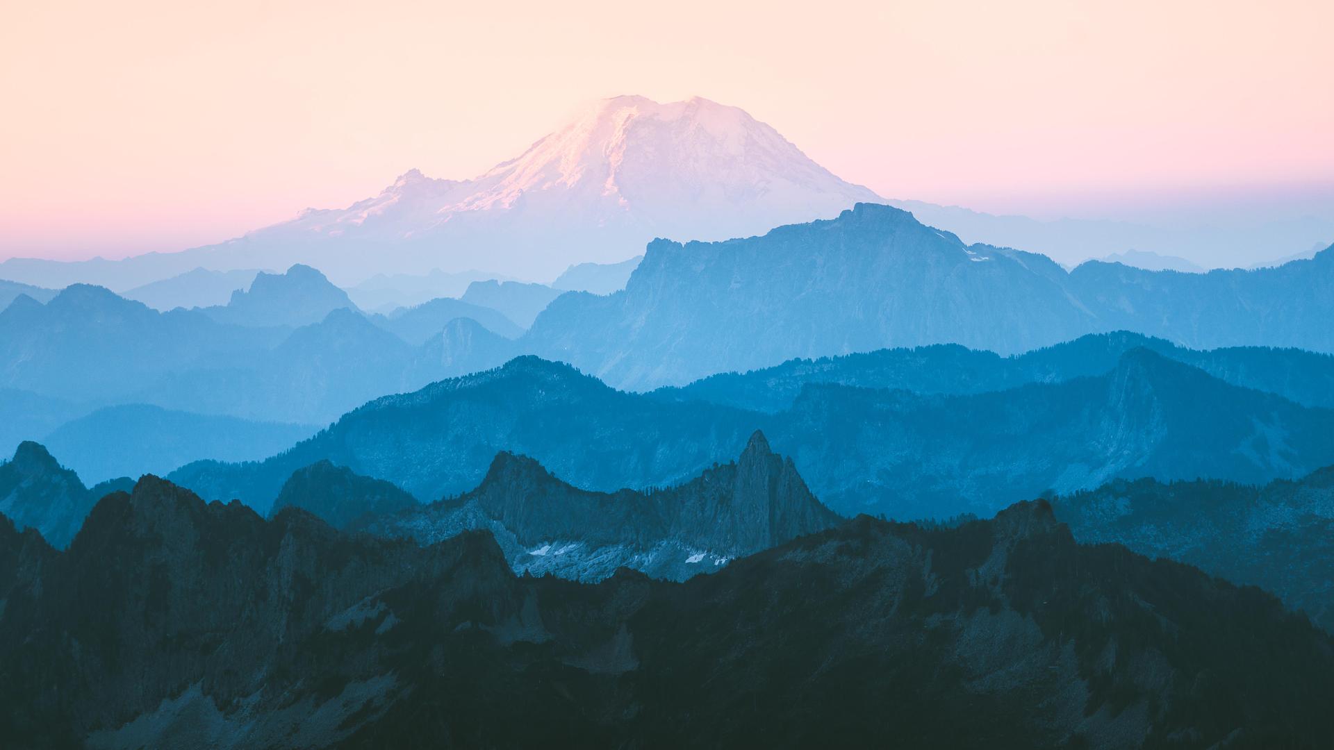 经典风景 山脉 自然 黑暗 天空 蓝色 全景 电脑 无水印壁纸 5000×3337