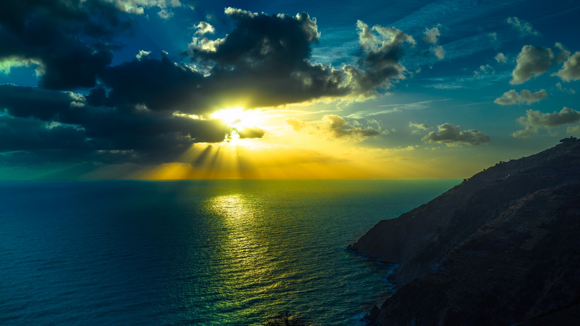 风景 日出 海洋 天空 黑暗 地平线 海岸 阳光 自然 电脑 4K高清壁纸 3840×2160